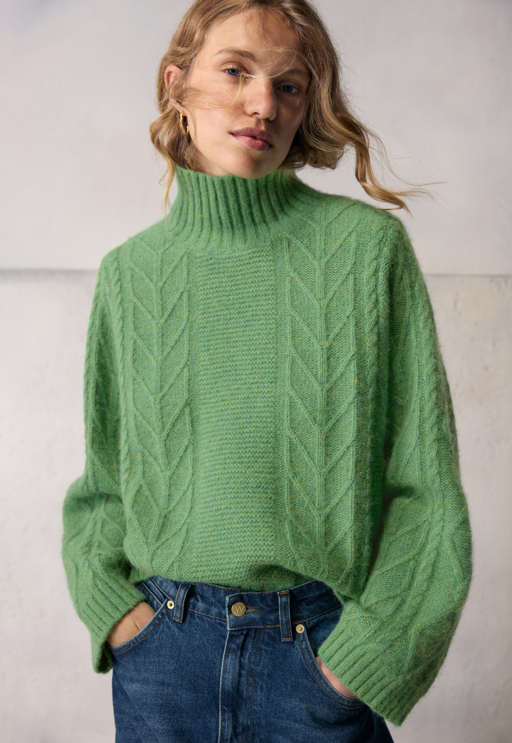 Zopfmuster-Pullover