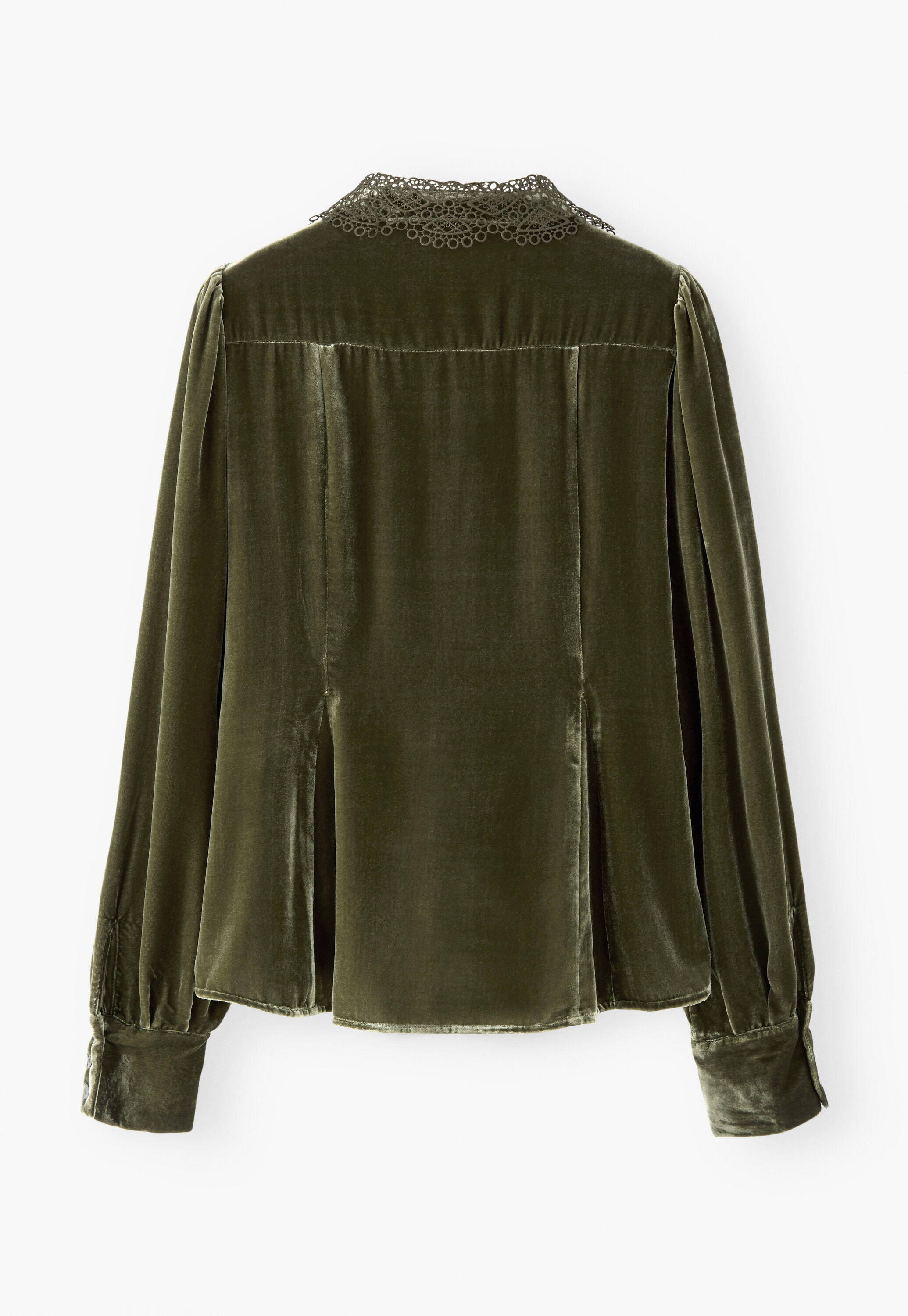 Godet-Bluse aus Samt