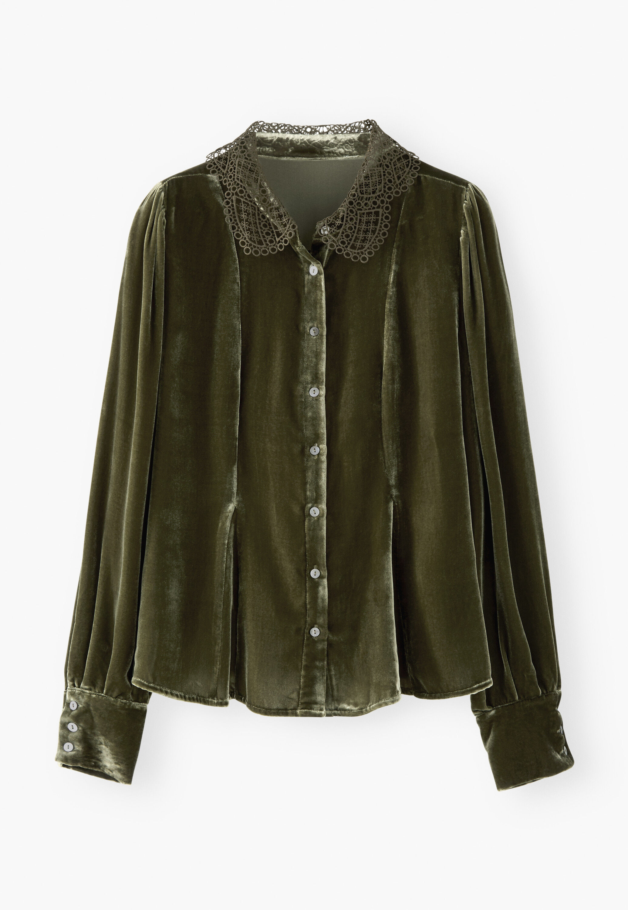 Godet-Bluse aus Samt