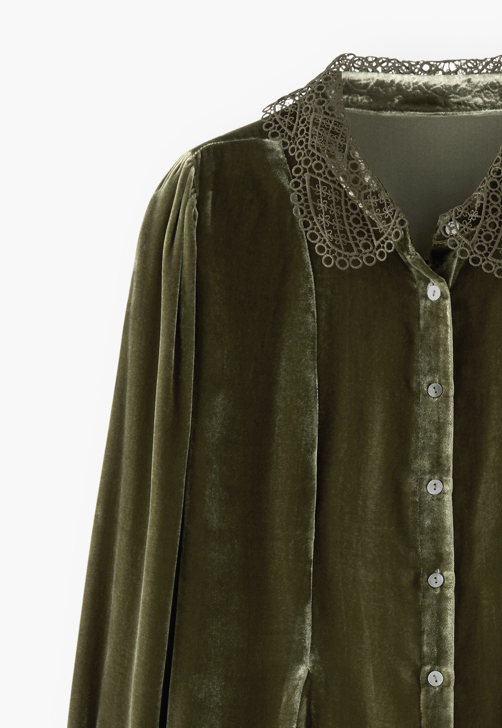 Godet-Bluse aus Samt