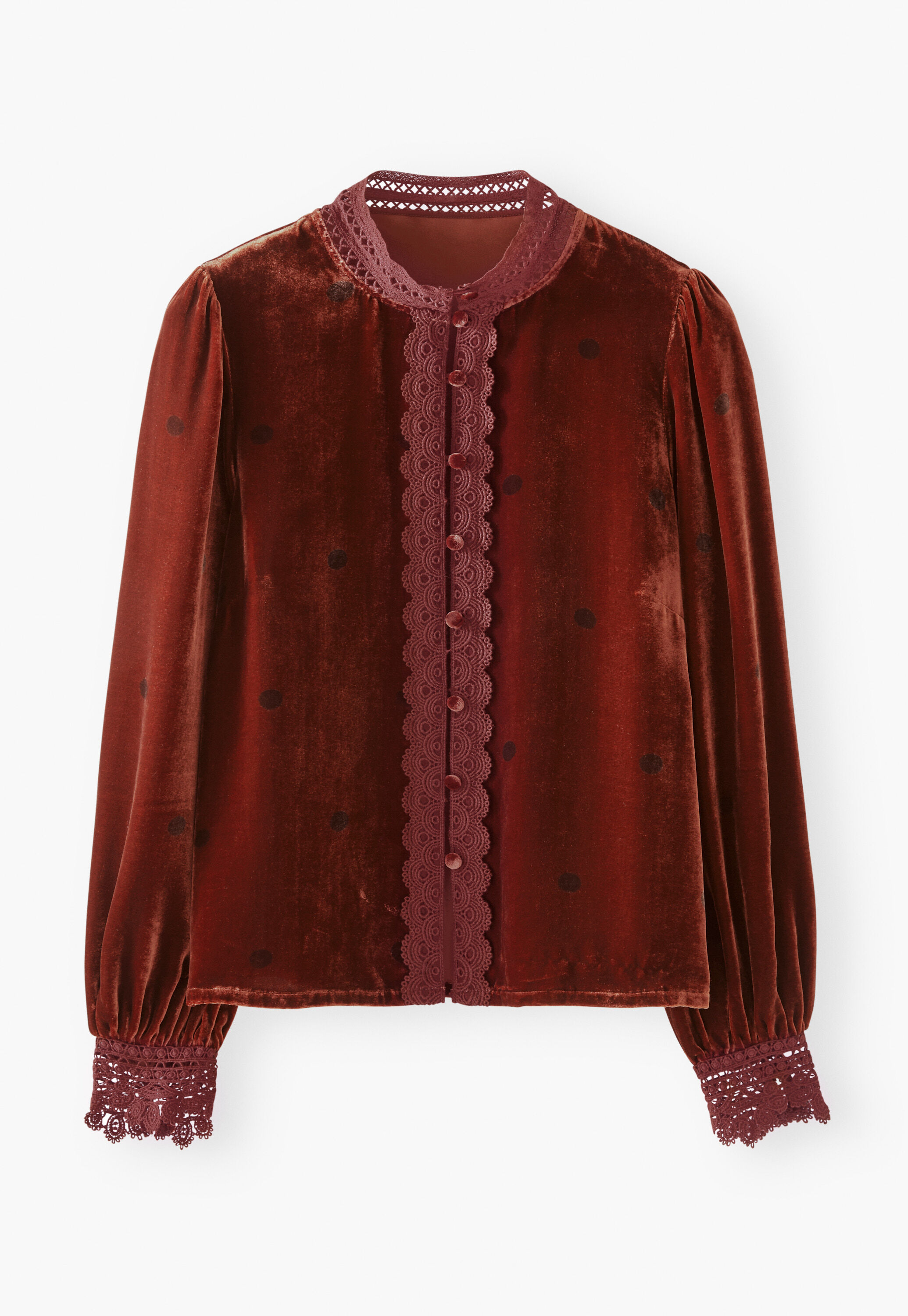 Samtbluse, Flammenrot, large