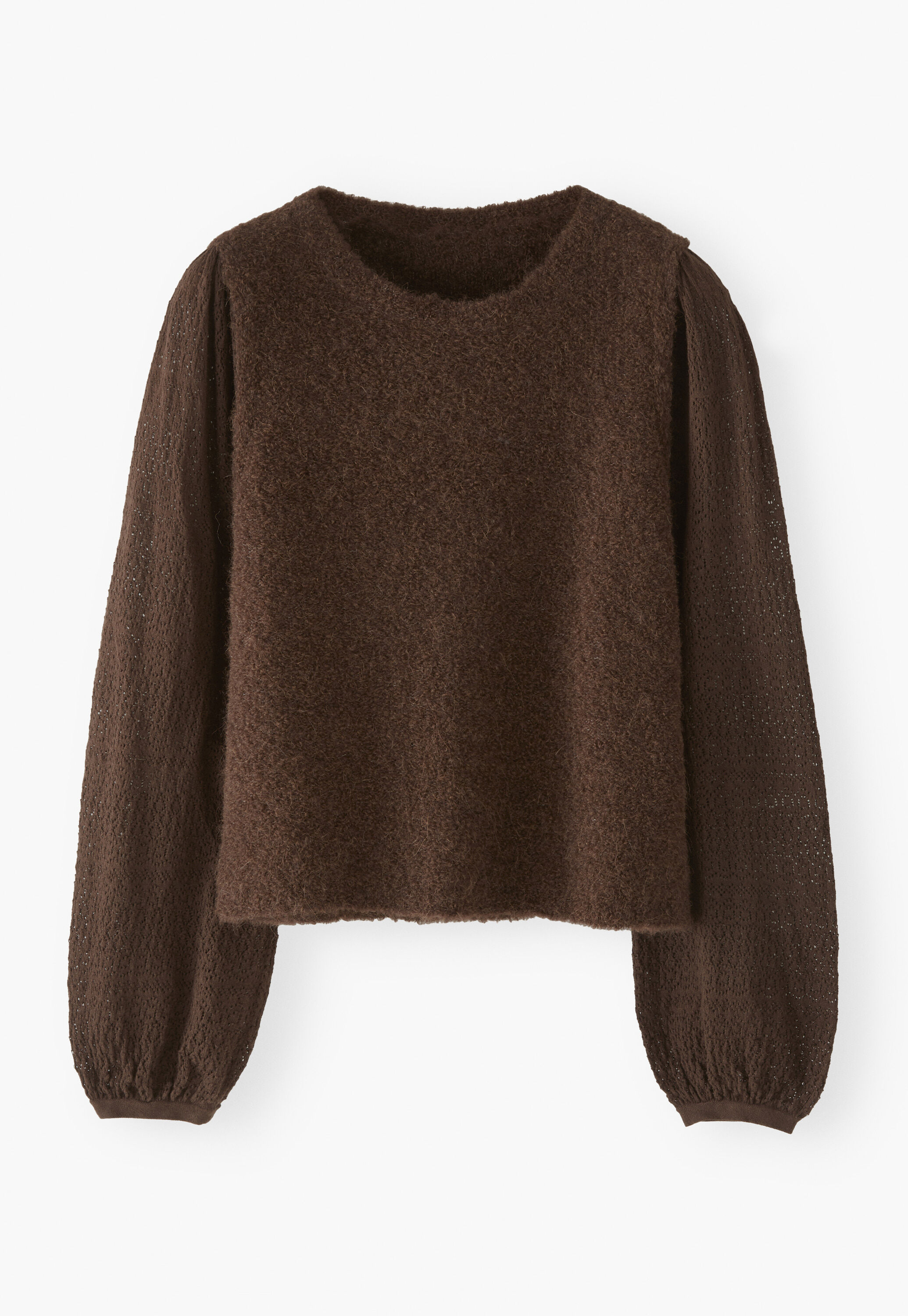 Pullover mit Pointelle-&Auml;rmeln