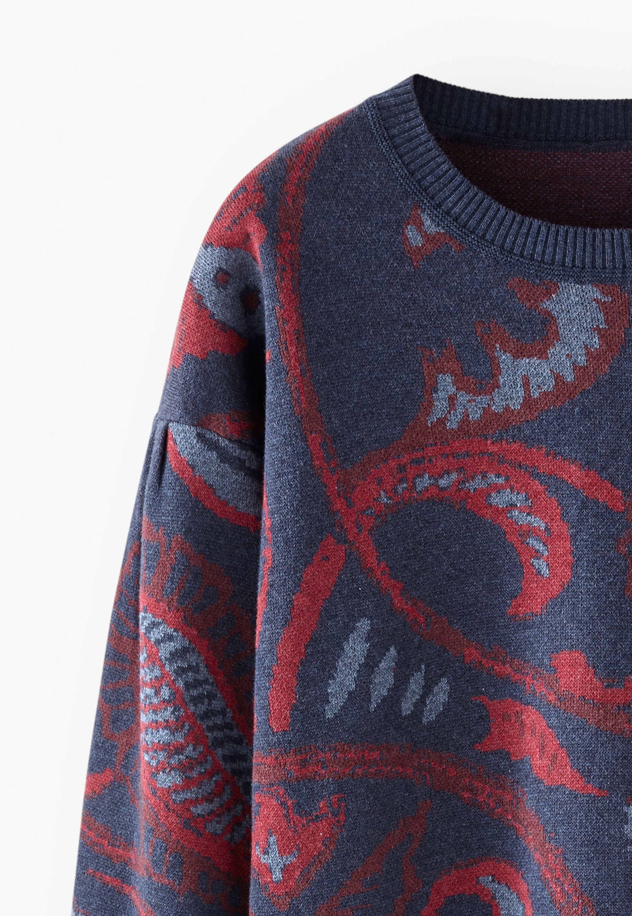 Jacquardpullover, Tinte/Himbeere, large