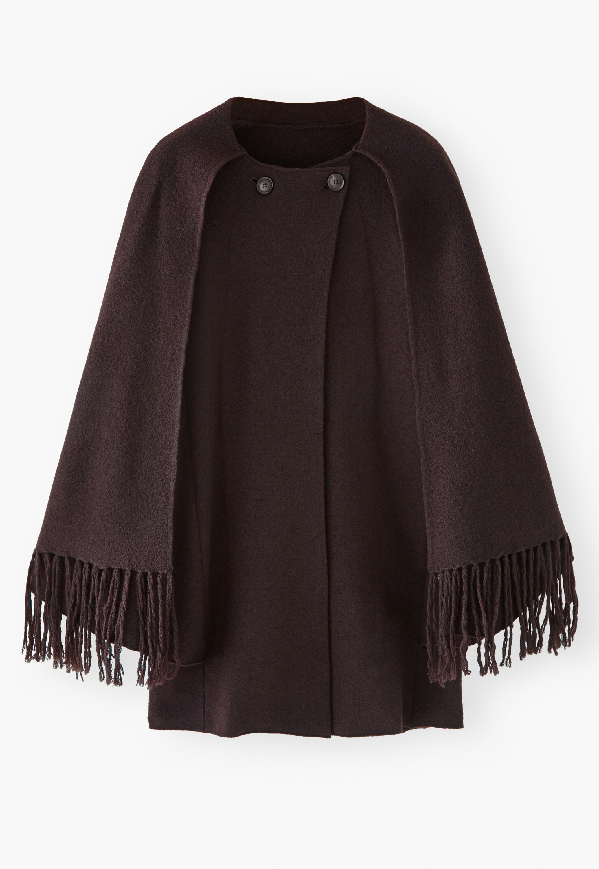 Cape aus Wollwalk, Schwarzer Kaffee, large
