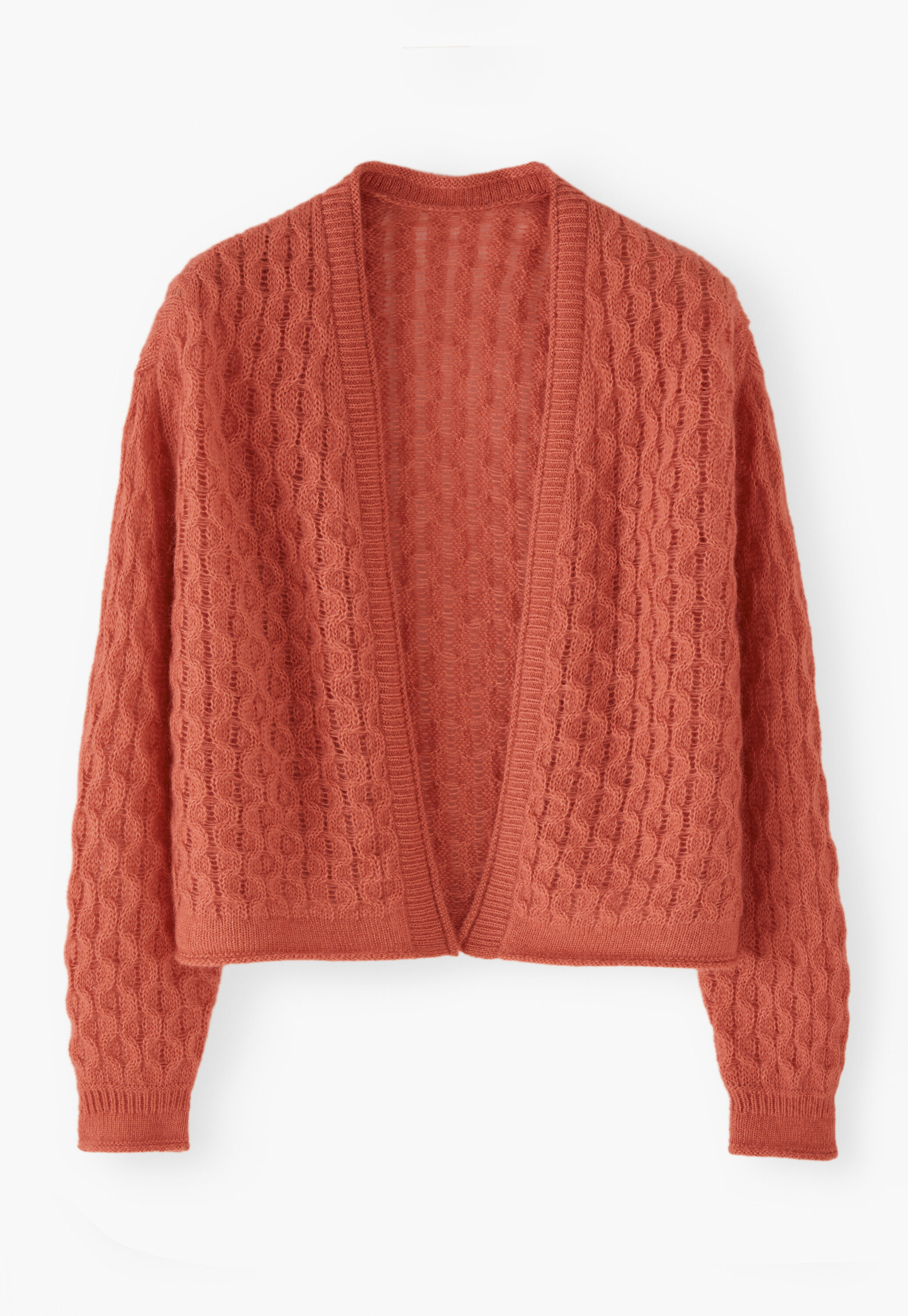 Cardigan mit Zopfmuster