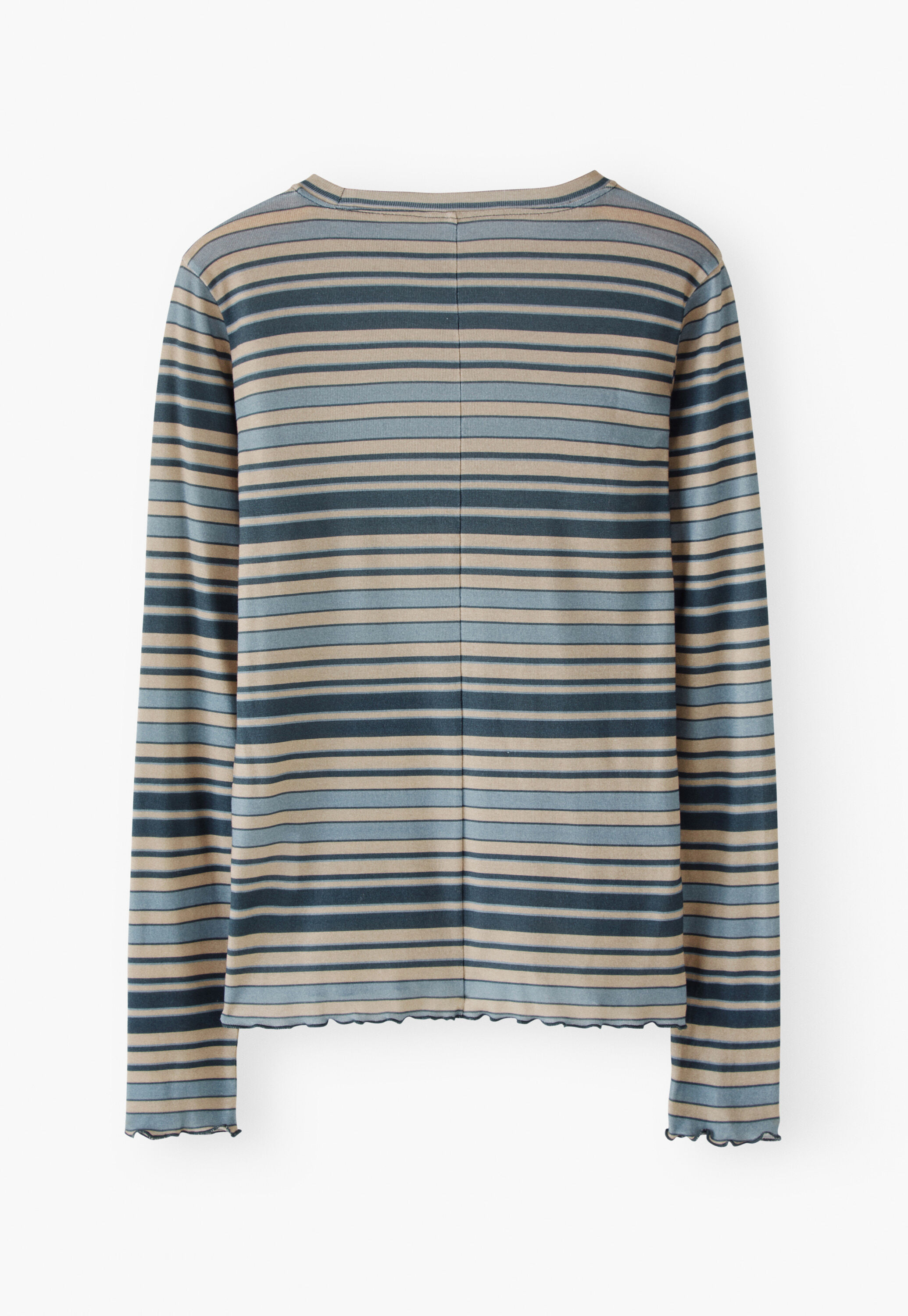 Gestreiftes Jerseyshirt, Blau/Stein, large