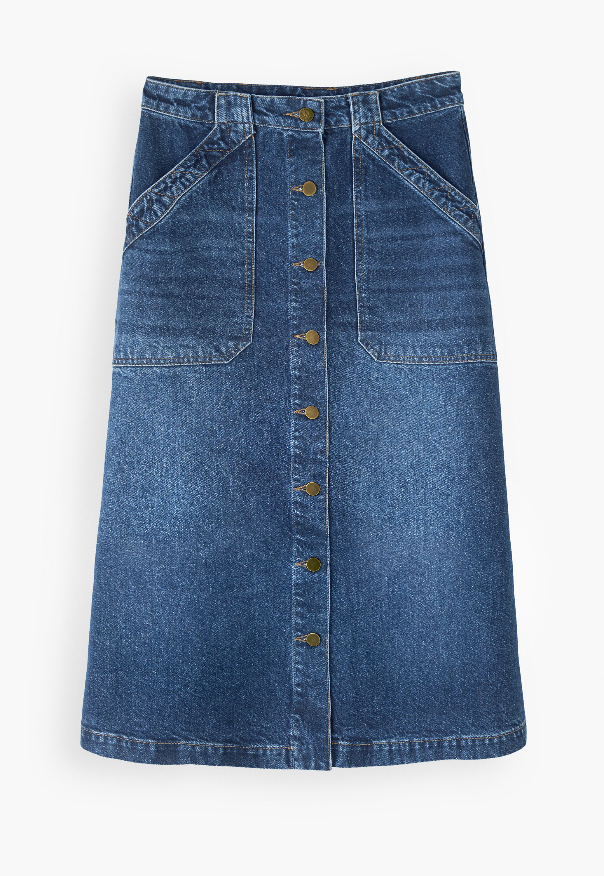 Durchgekn&ouml;pfter Rock aus Denim