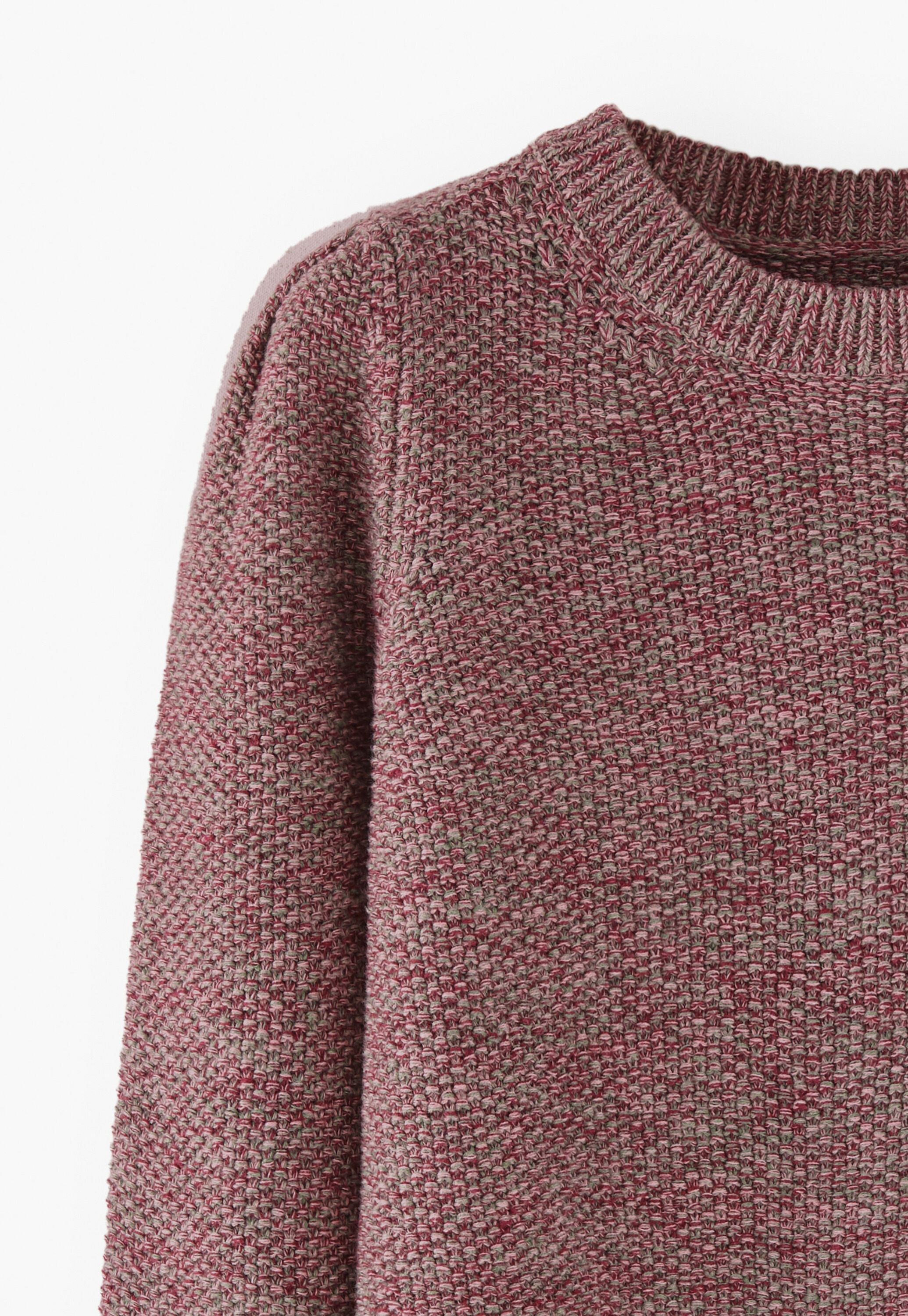 Pullover im Perlmuster, Magenta/Moos, large