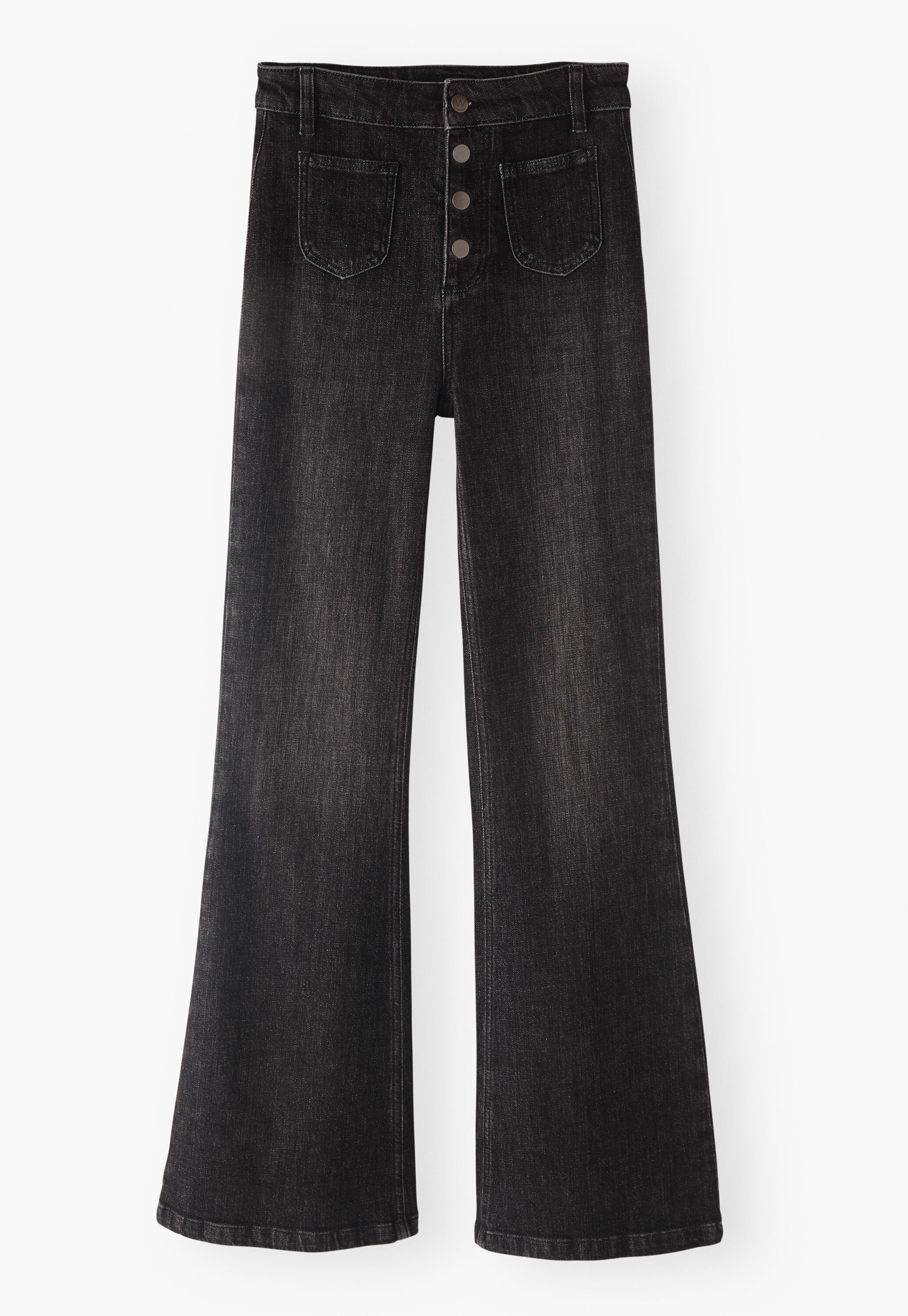 Ausgestellte Jeans, Schwarz, large