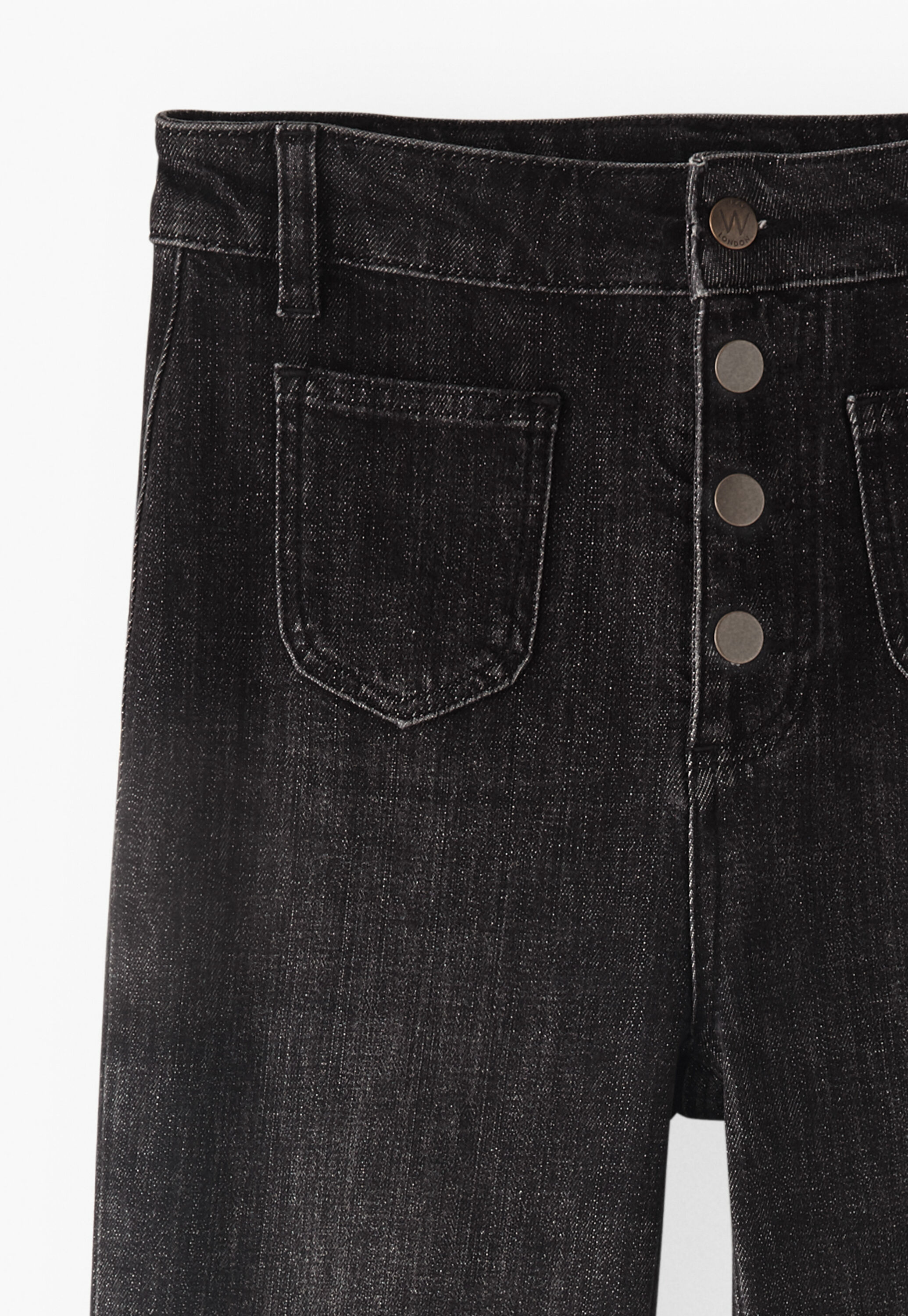 Ausgestellte Jeans, Schwarz, large