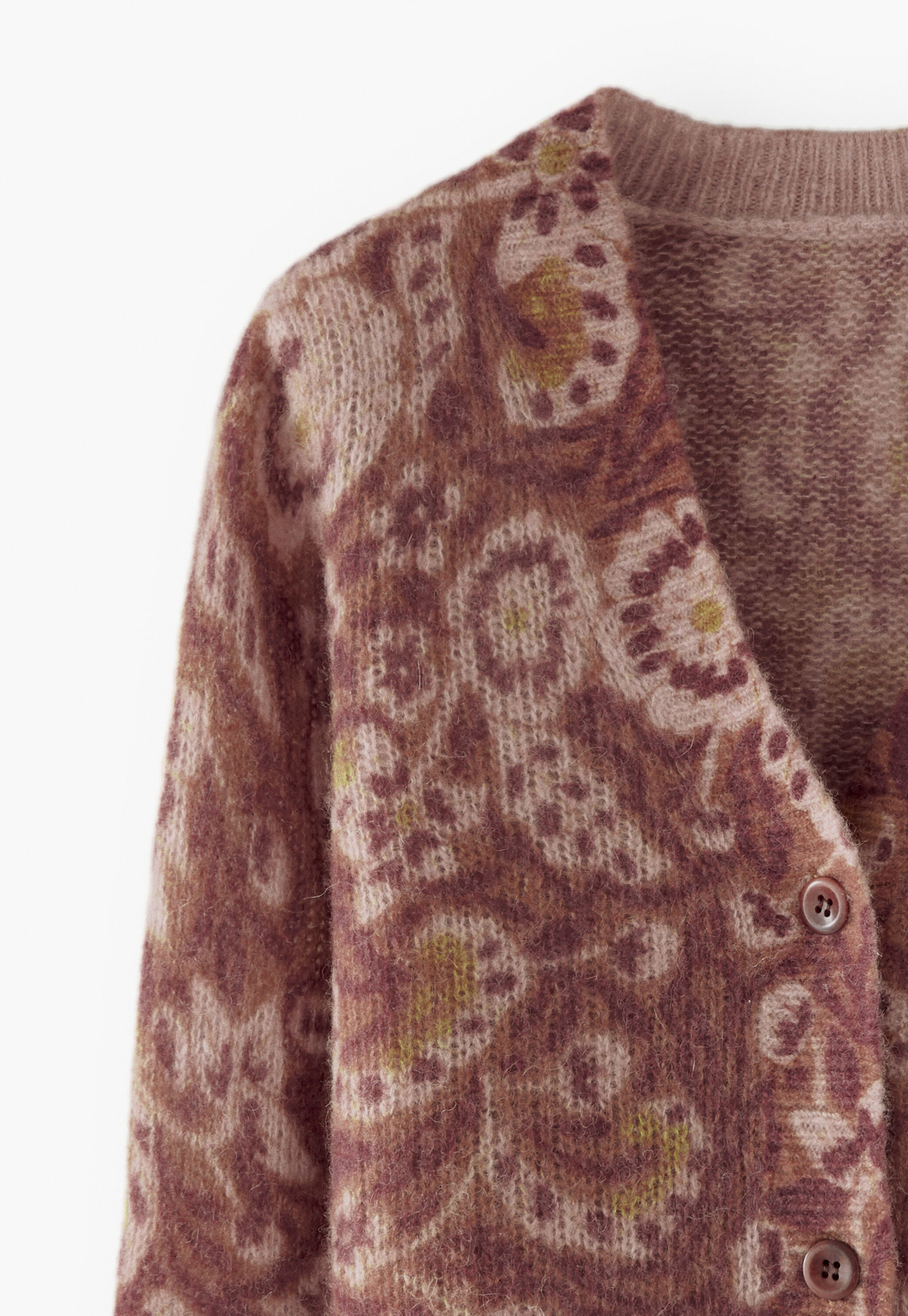 Bedruckter Cardigan, Ingwerbraun, large