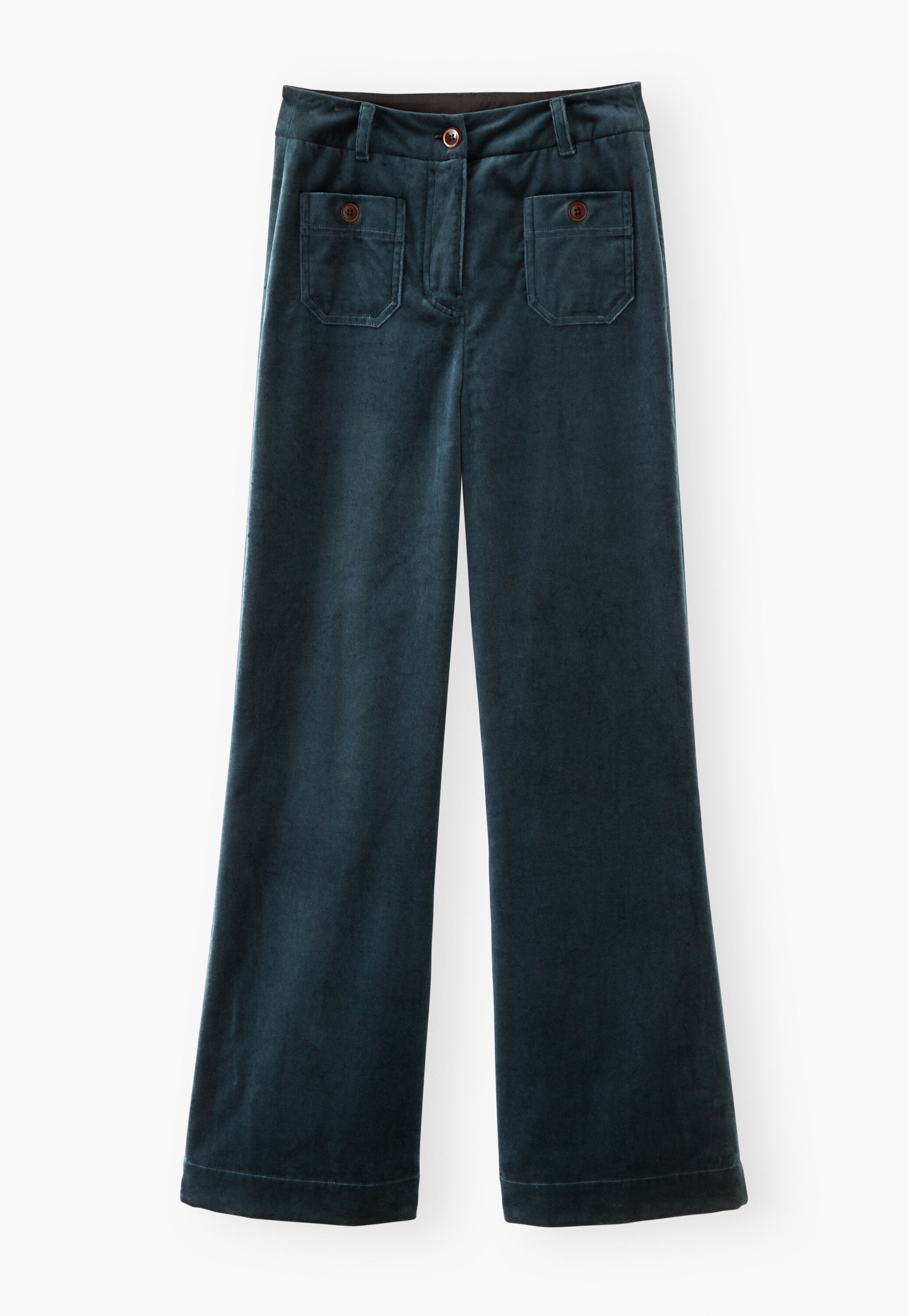 Samthose mit weitem Bein