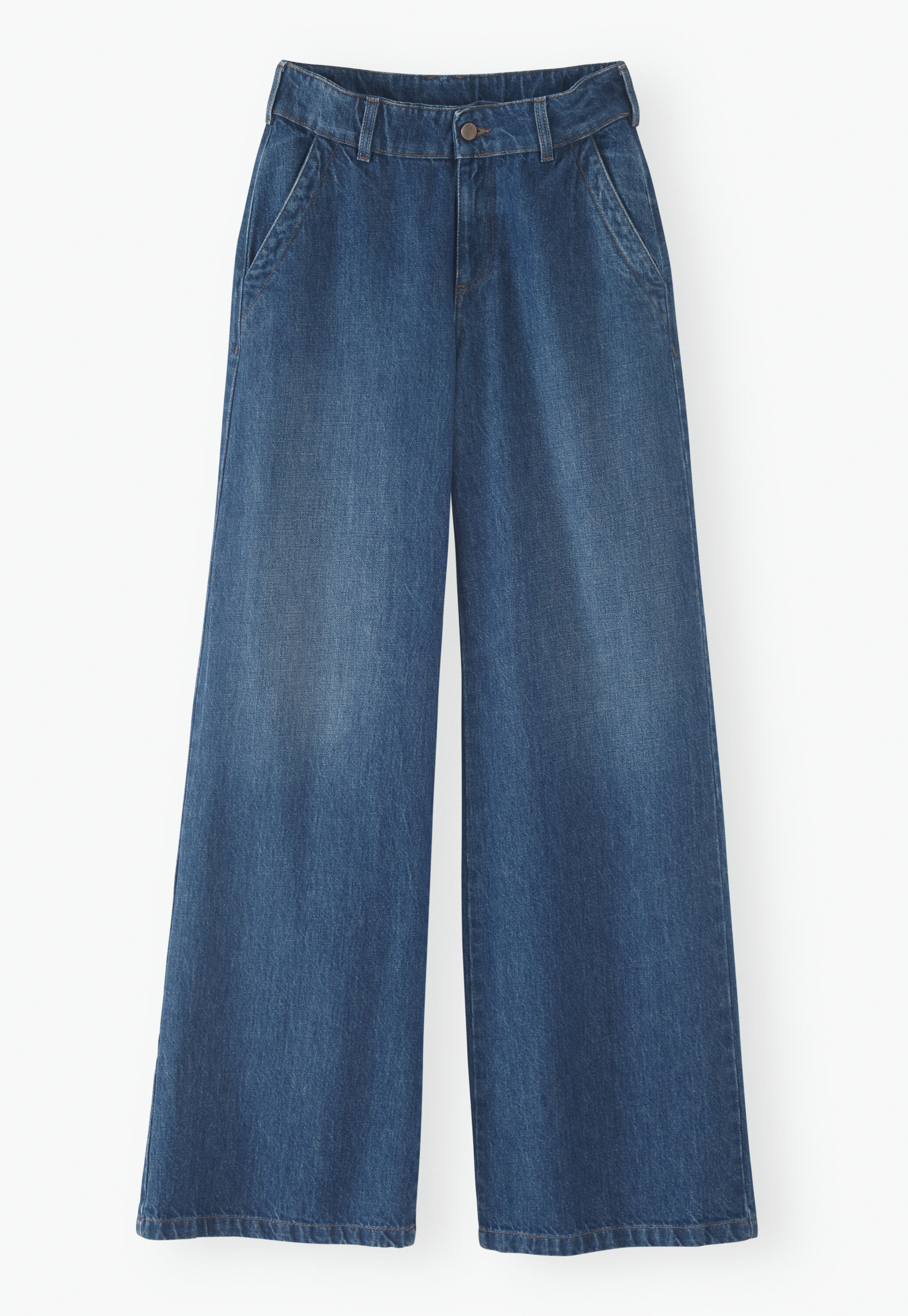 Lange Jeans mit weitem Bein