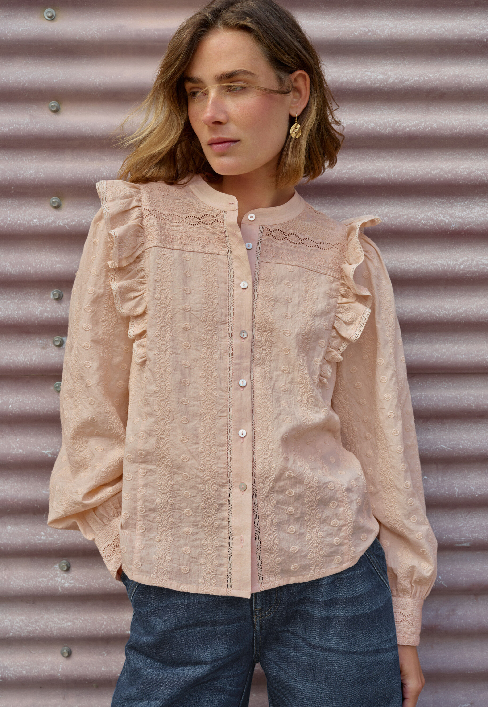 Bluse mit Biesen