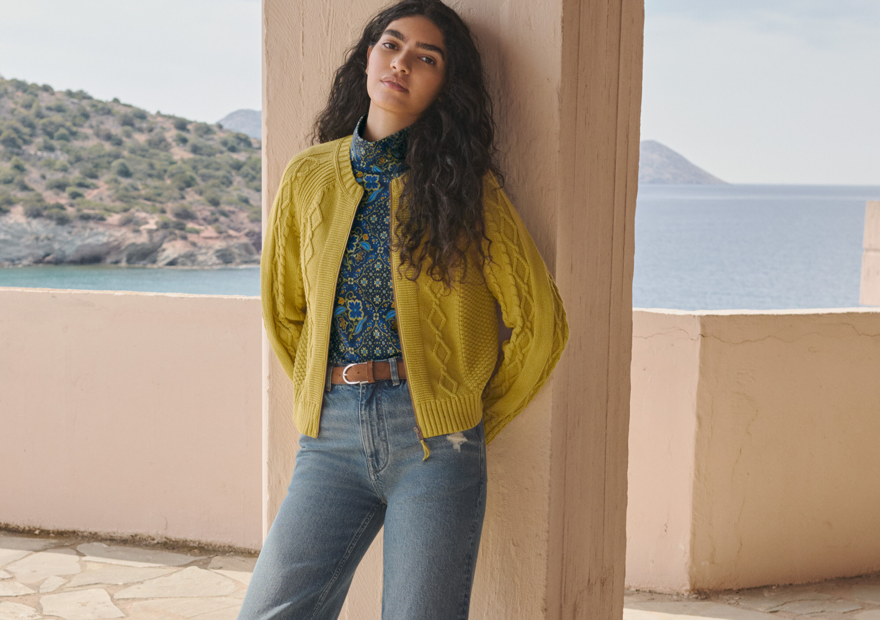 Cardigan mit Zopfmuster