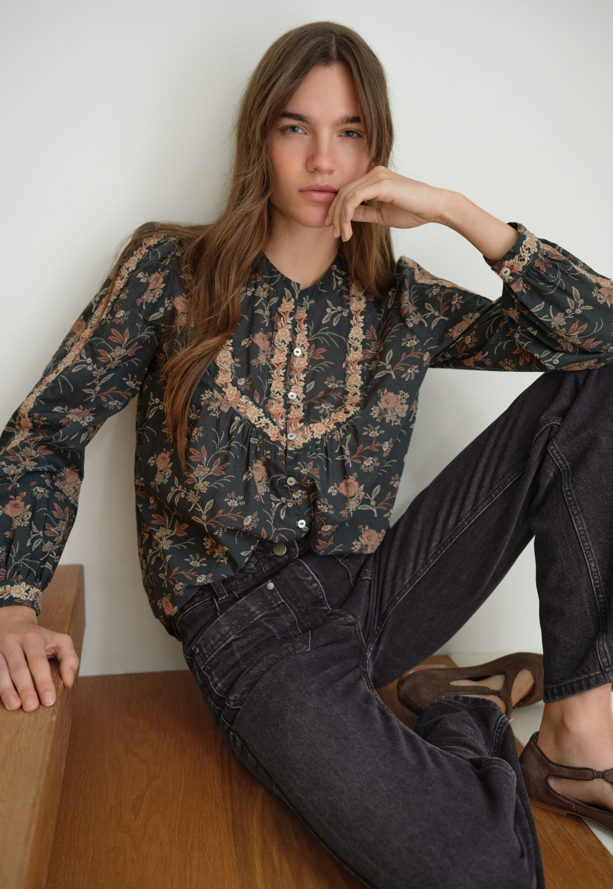 Bluse mit Biesen