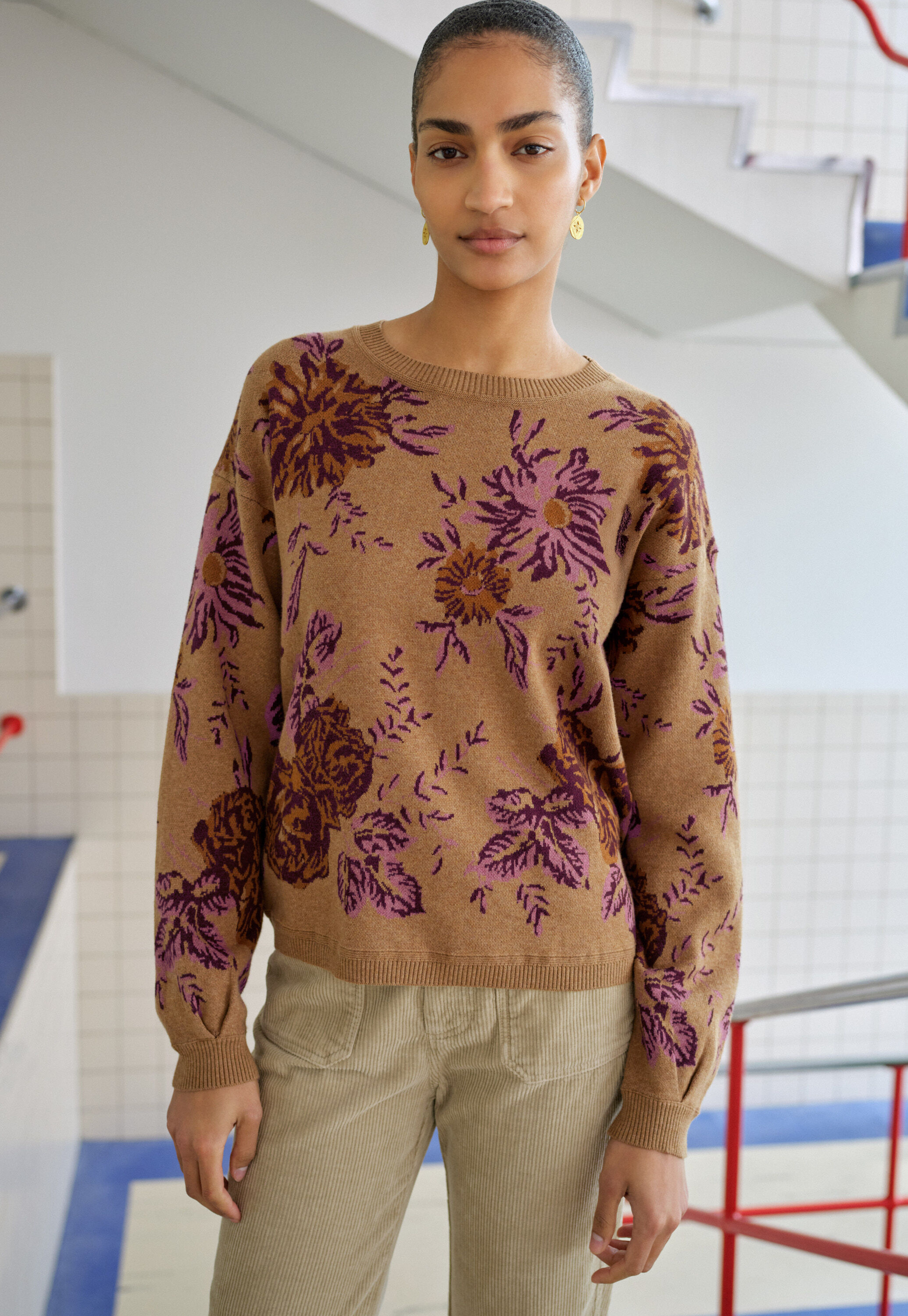 Spitzenmuster-Pullover