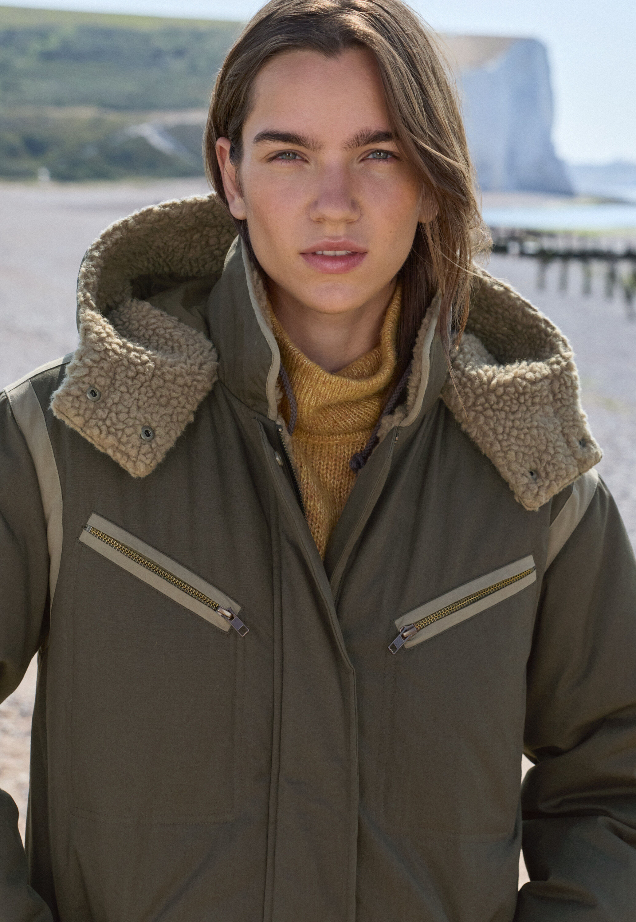 Borg-Parka, Dunkles Khaki, large