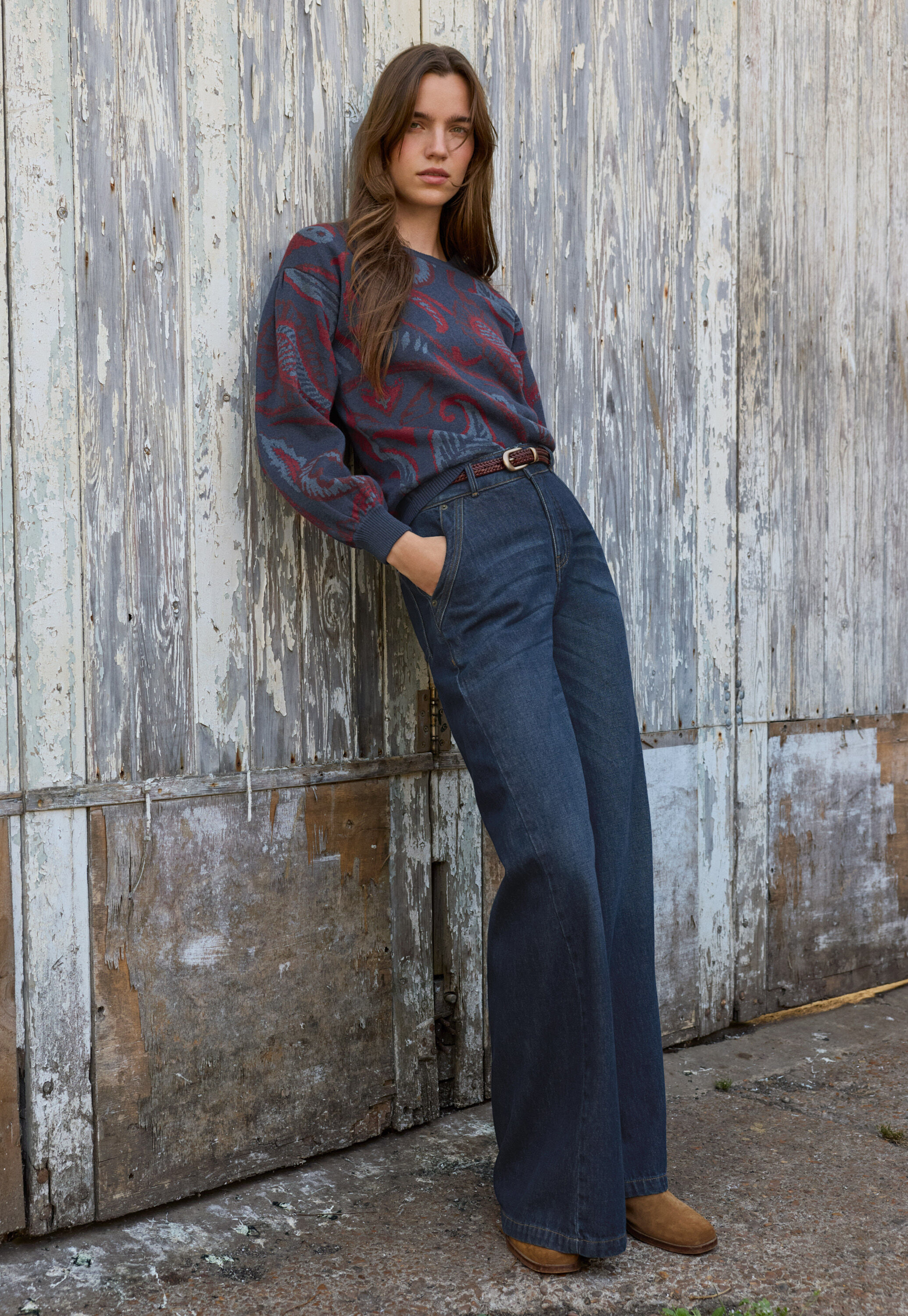 Jeans mit weitem Schlag