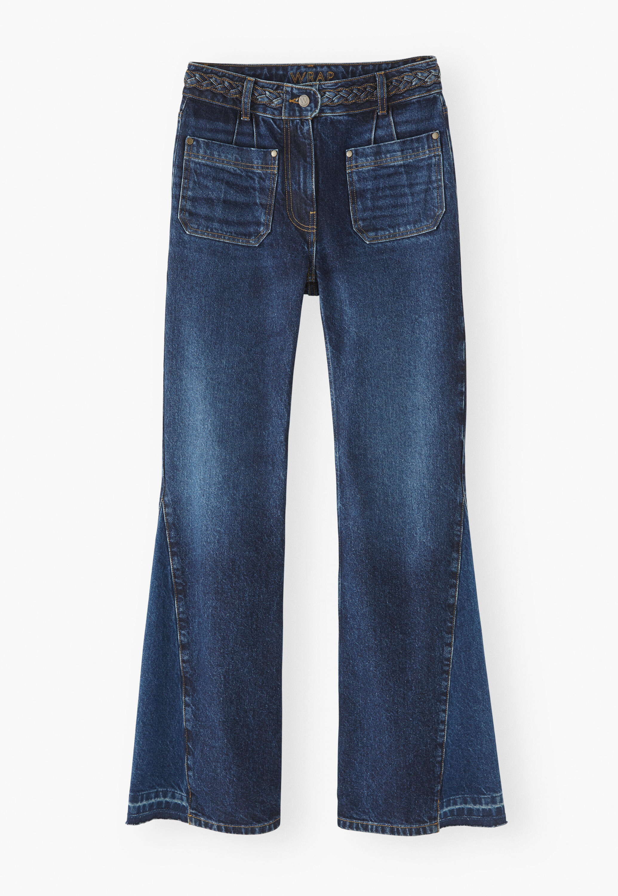 Schlagjeans in unterschiedlichen Waschungen, Dunkles Mid-Vintage, large