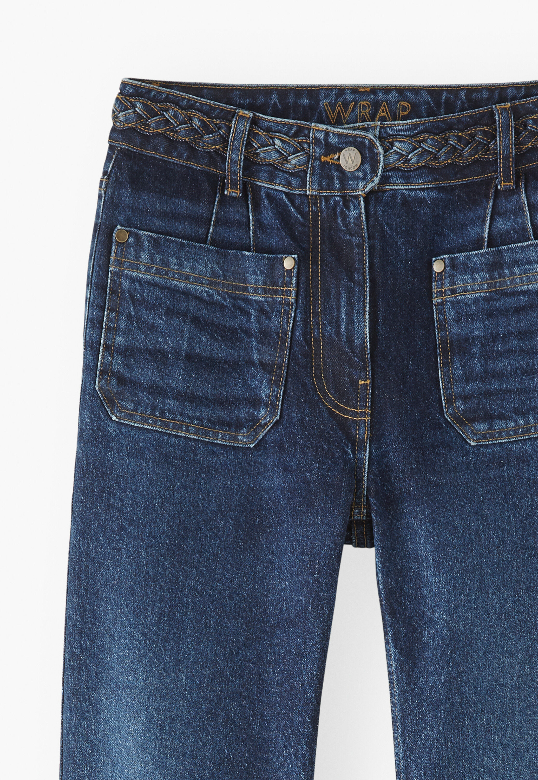 Schlagjeans in unterschiedlichen Waschungen, Dunkles Mid-Vintage, large