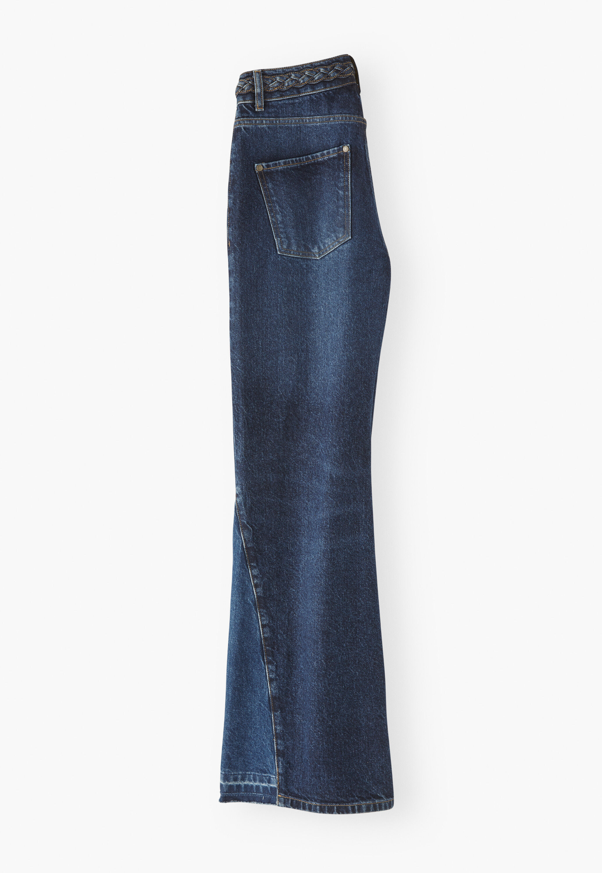 Schlagjeans in unterschiedlichen Waschungen, Dunkles Mid-Vintage, large