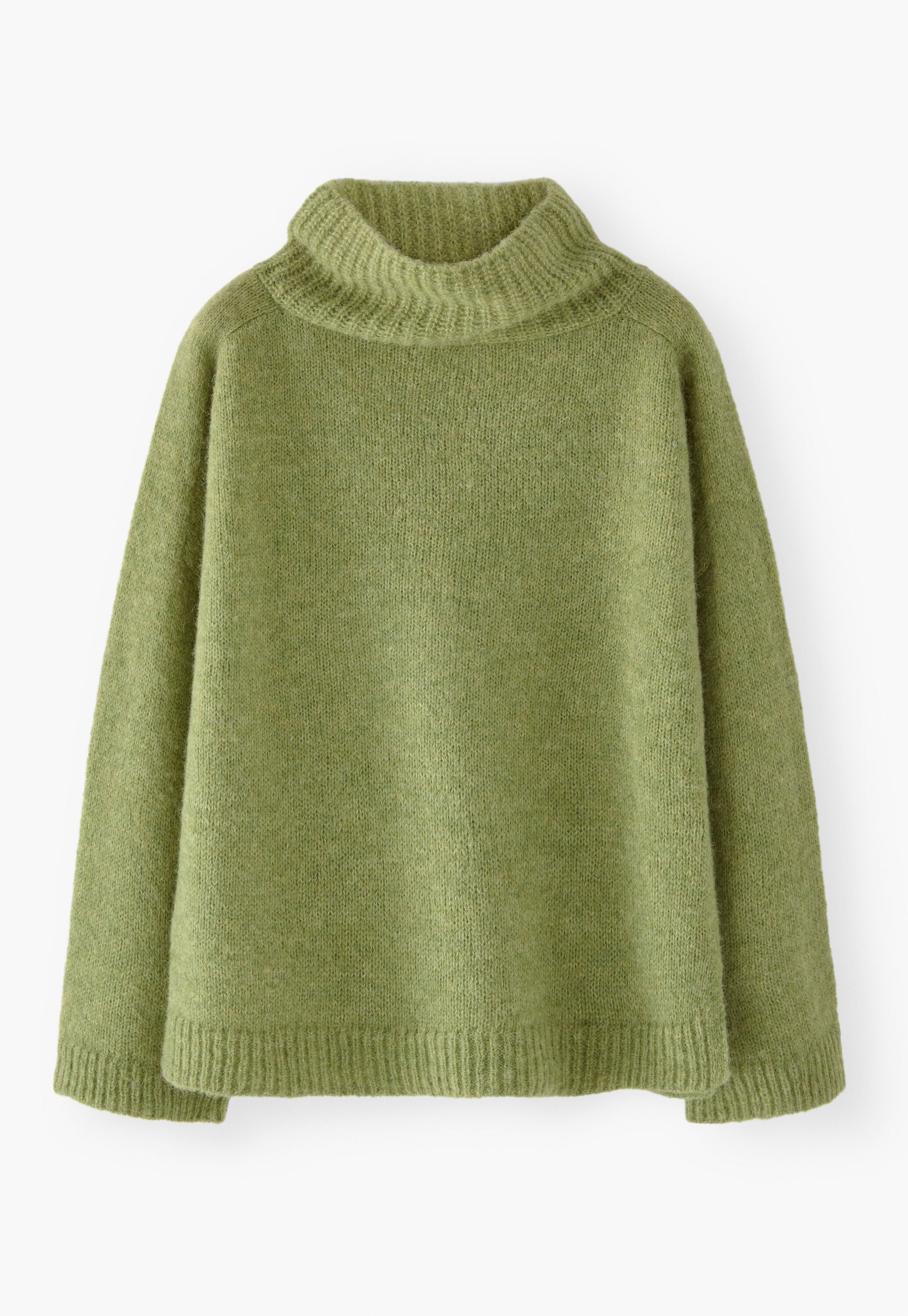 Pullover mit hohem Kragen, Kiefergr&uuml;n, large