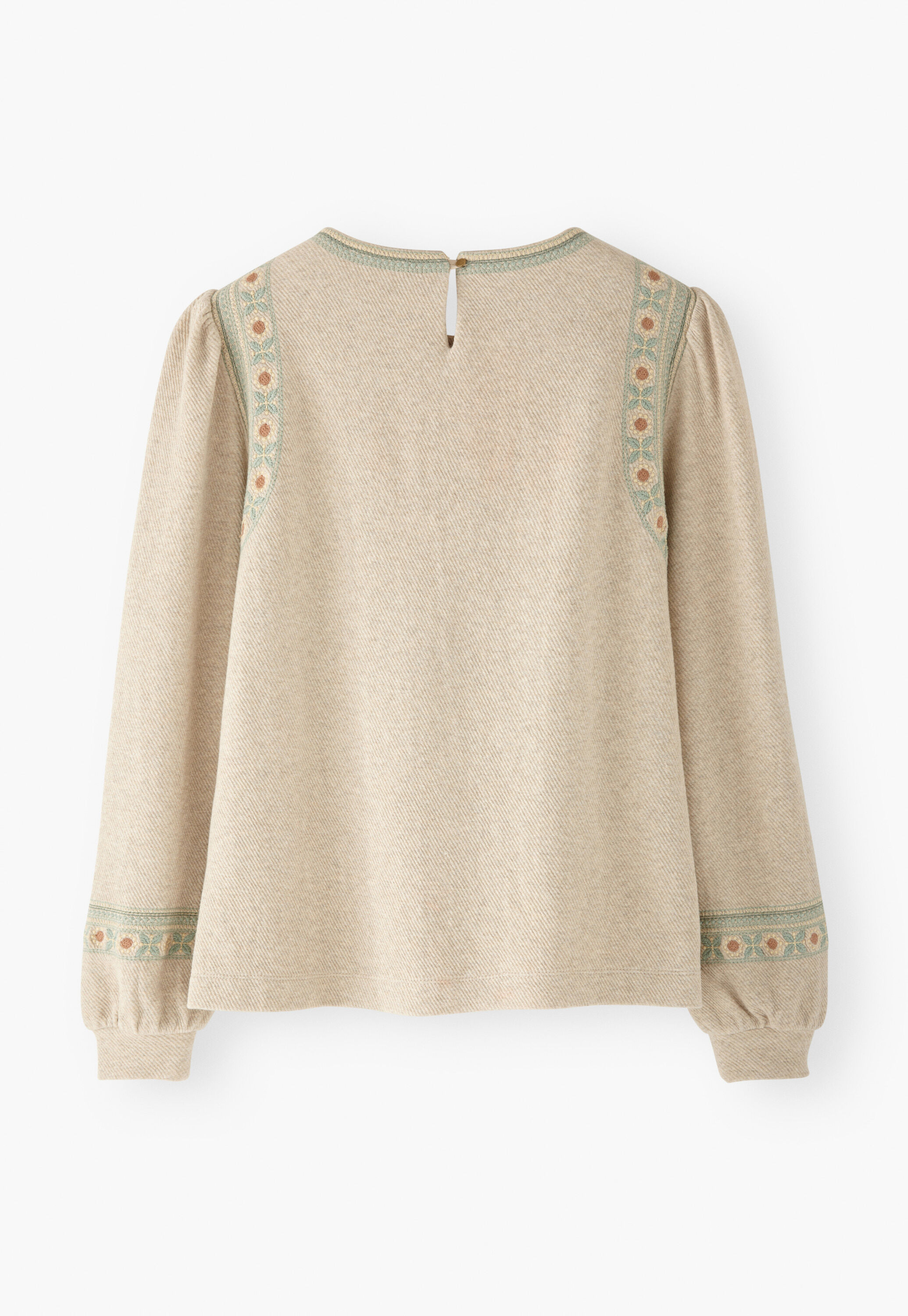 Besticktes Rundhals-Sweatshirt