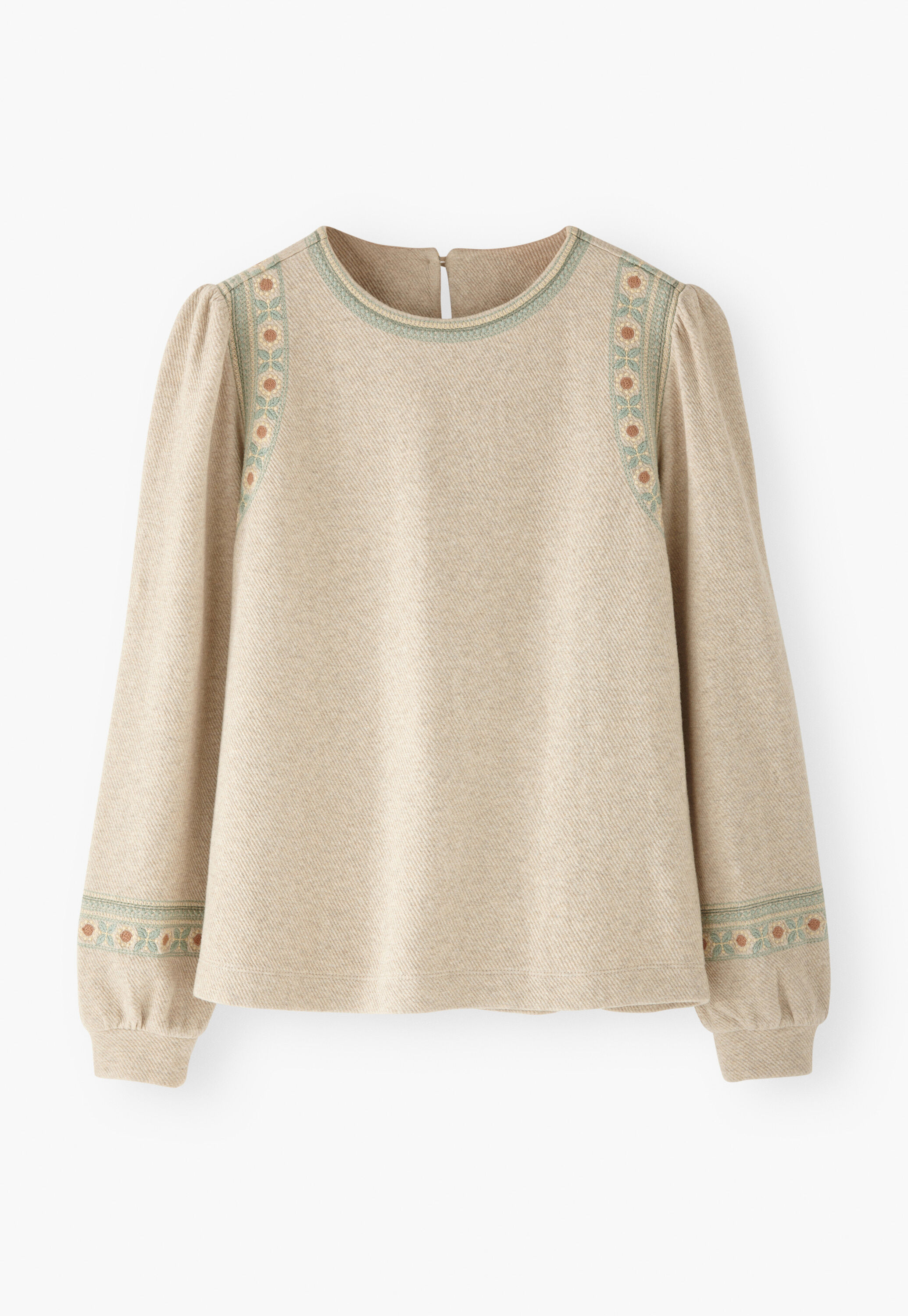 Besticktes Rundhals-Sweatshirt