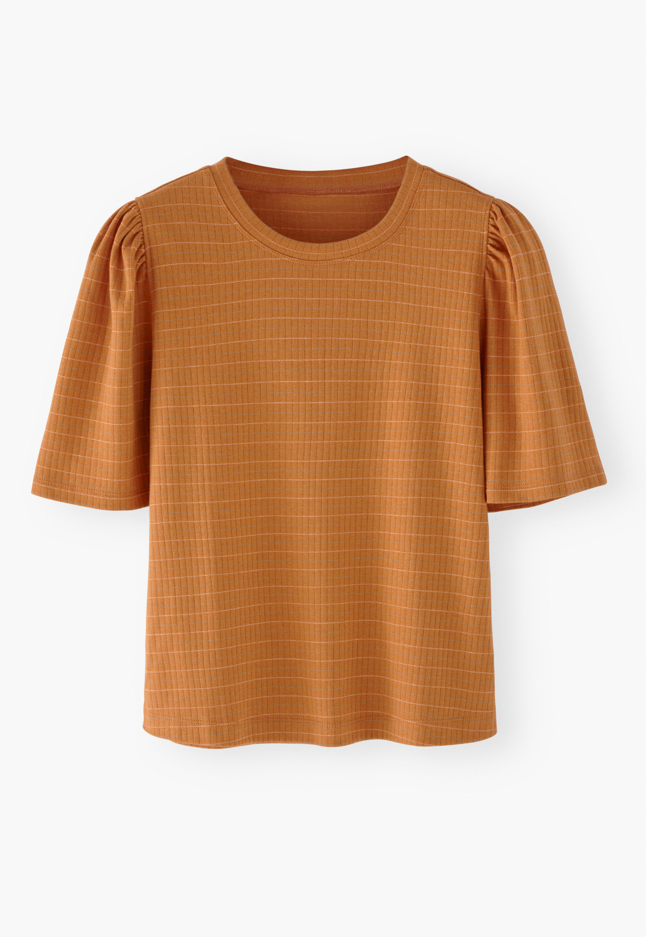 T-Shirt mit Puff&auml;rmeln, Ingwer, large