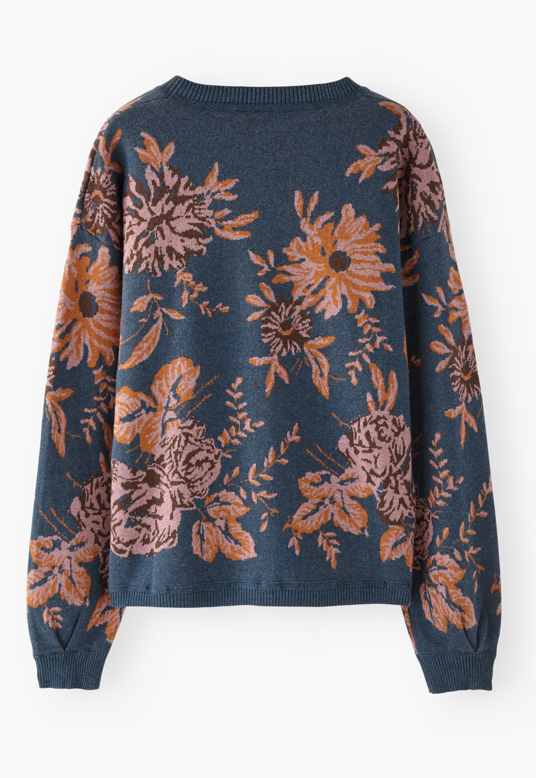 Jacquard-Pullover, Indigo/Ingwer, large