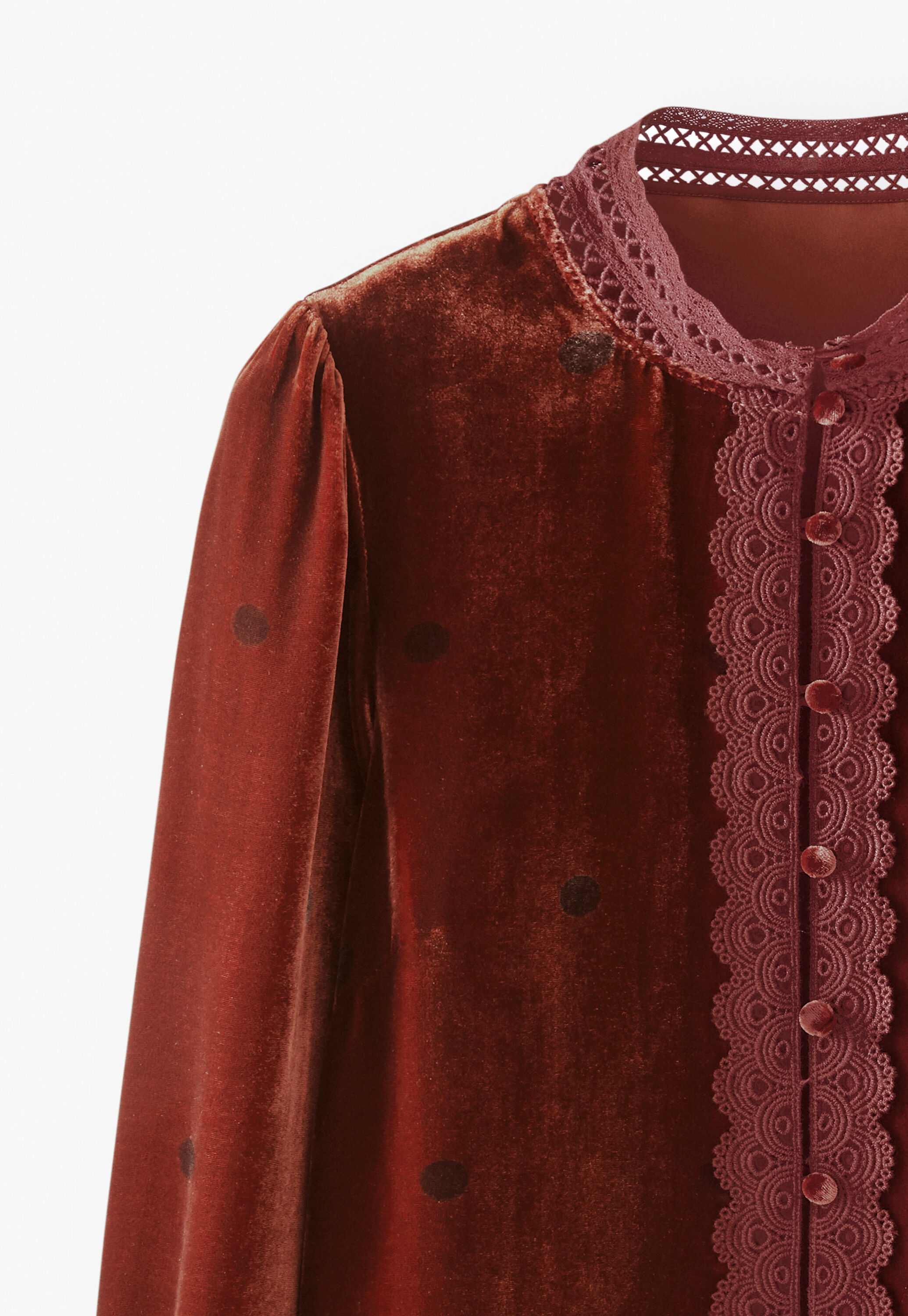 Samtbluse, Flammenrot, large