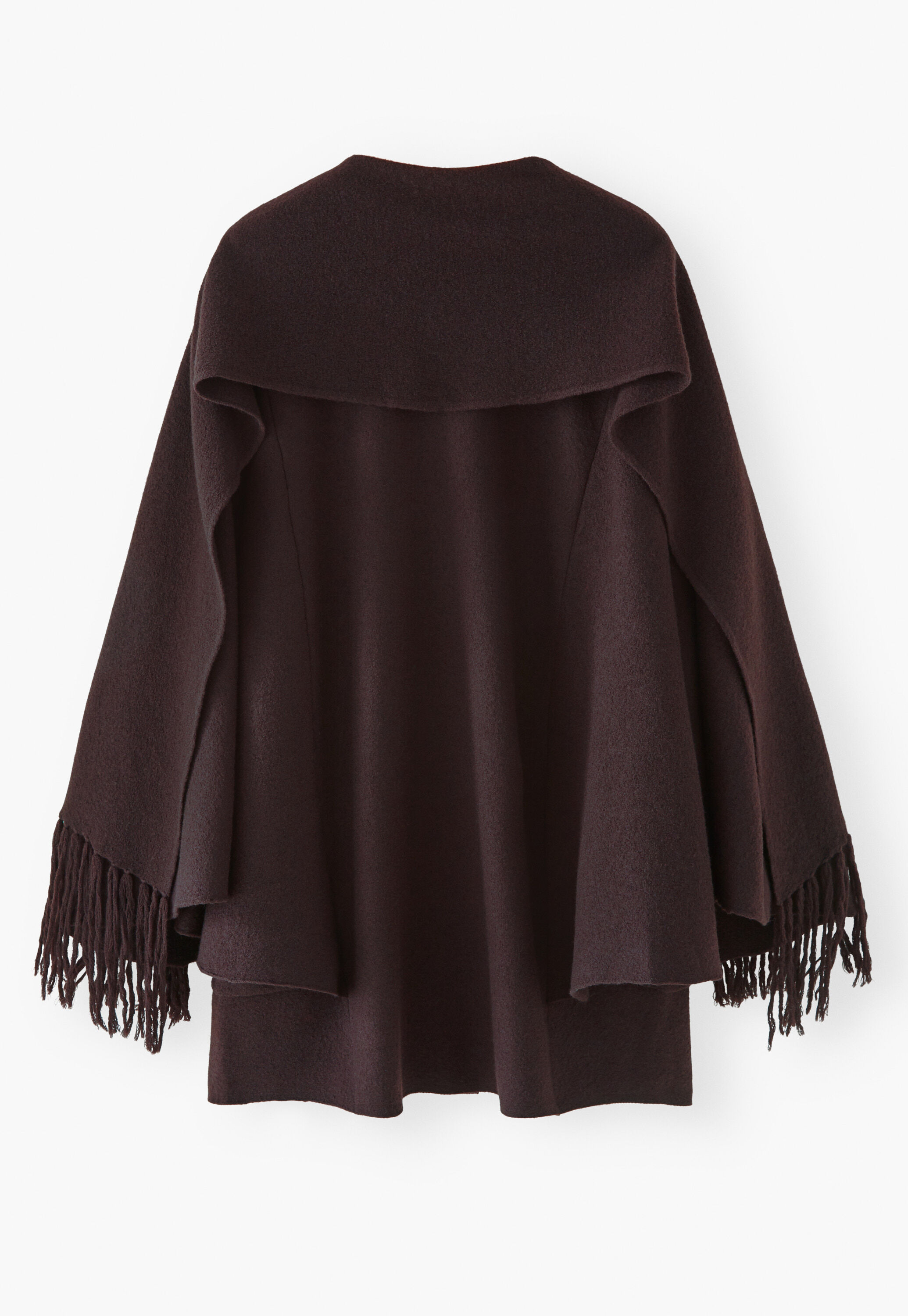 Cape aus Wollwalk, Schwarzer Kaffee, large