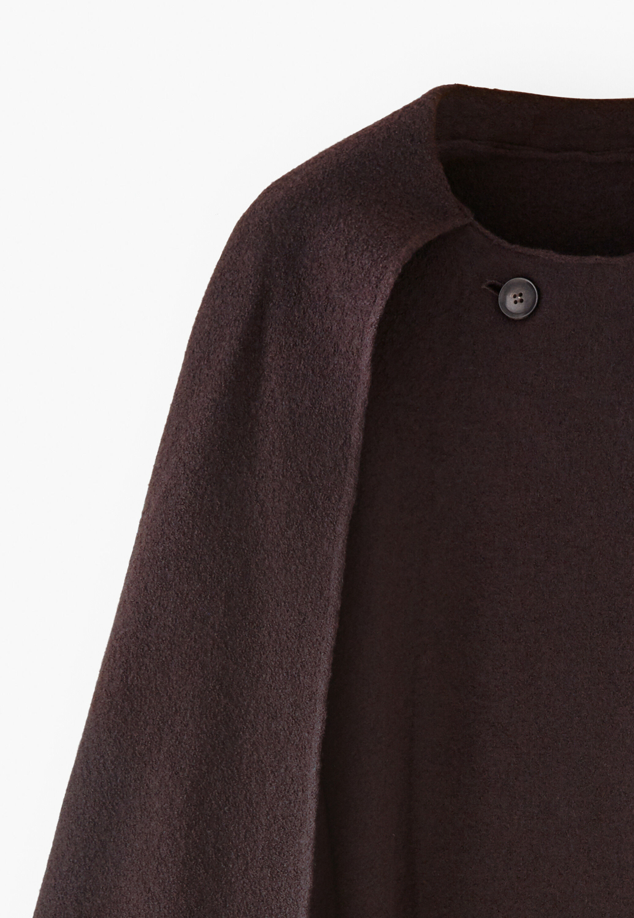 Cape aus Wollwalk, Schwarzer Kaffee, large