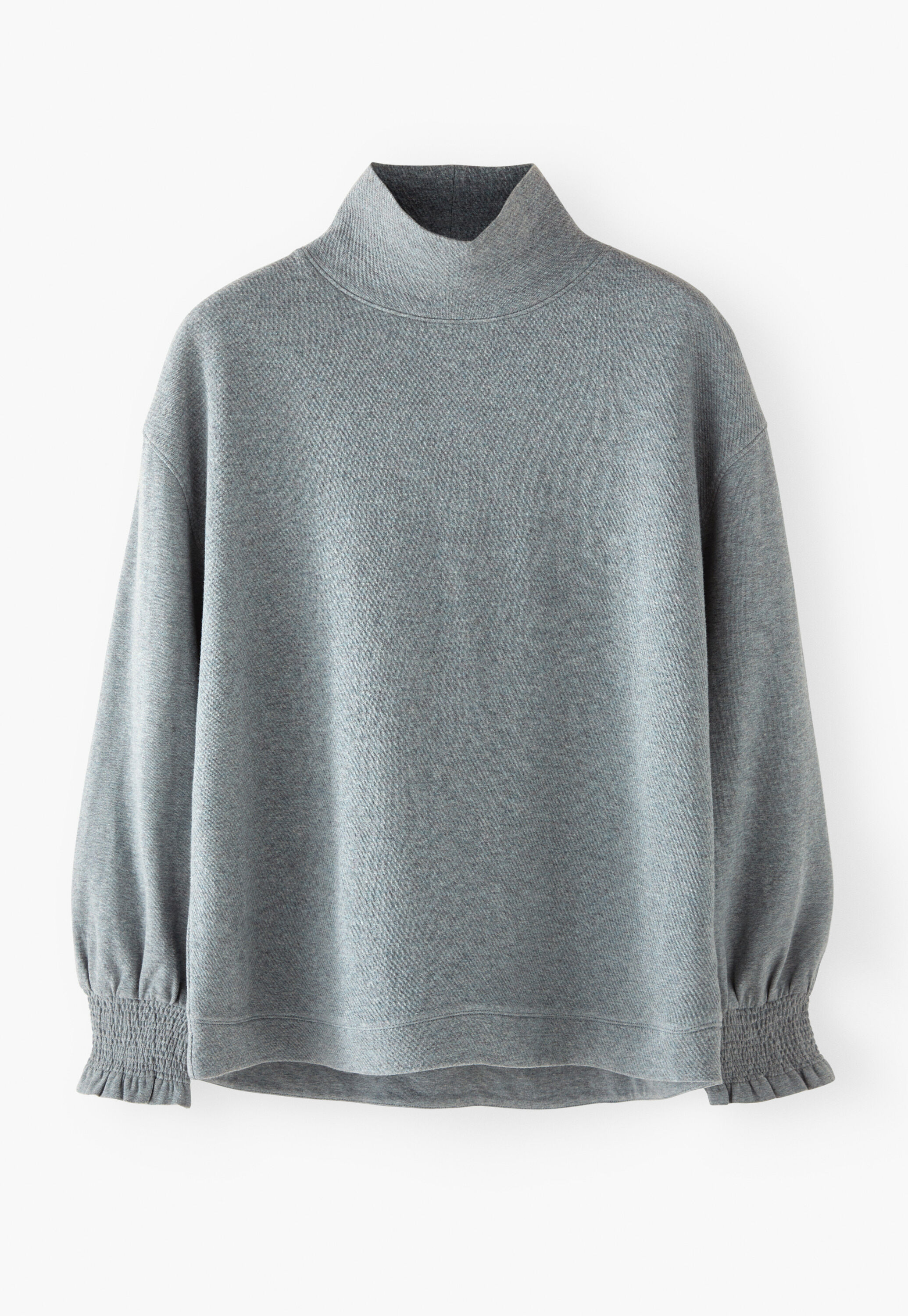 Sweatshirt mit hohem Kragen, Zartes Schieferblau, large