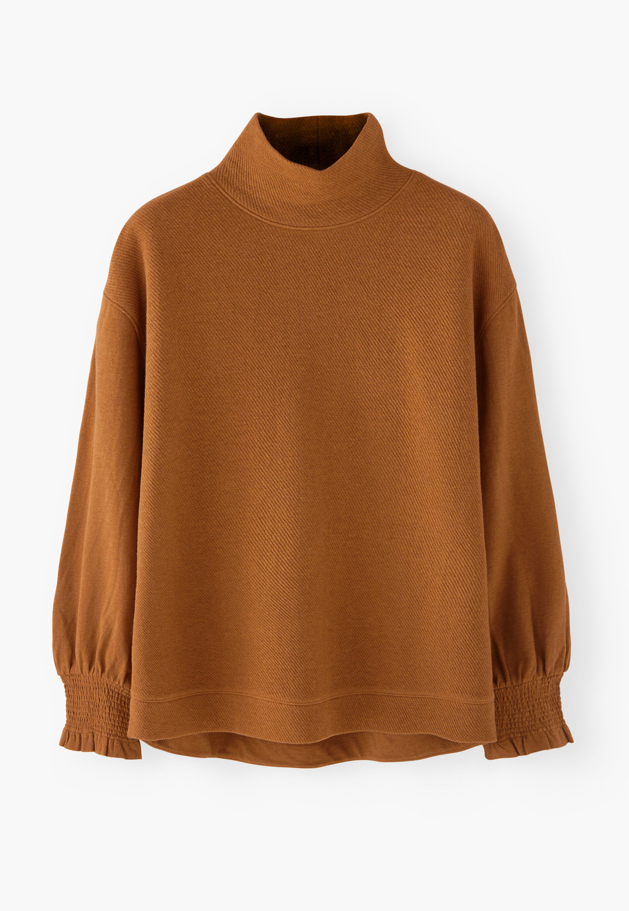 Sweatshirt mit hohem Kragen, Kupfer, large