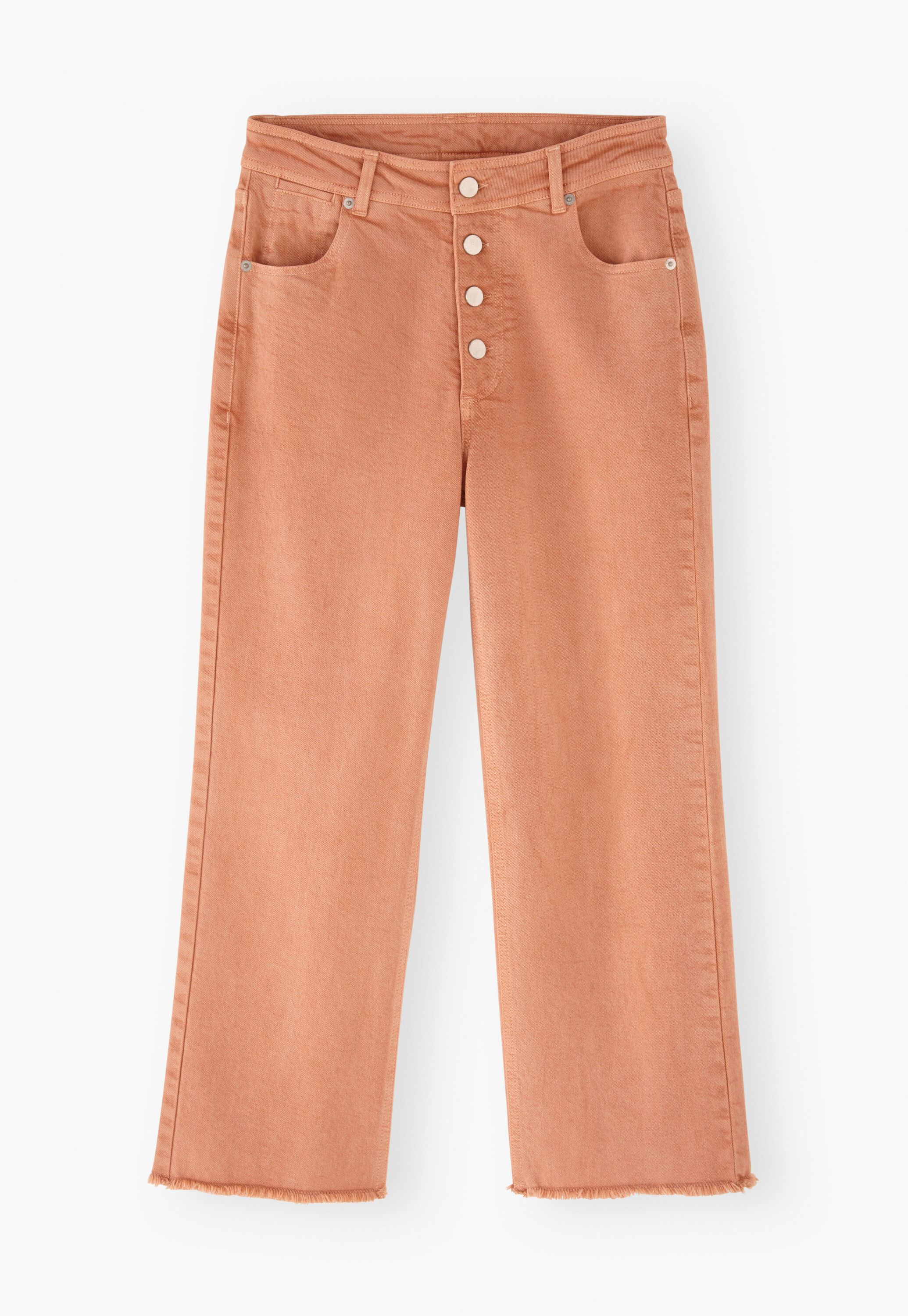Jeans mit geradem Bein und ausgelassenem Saum