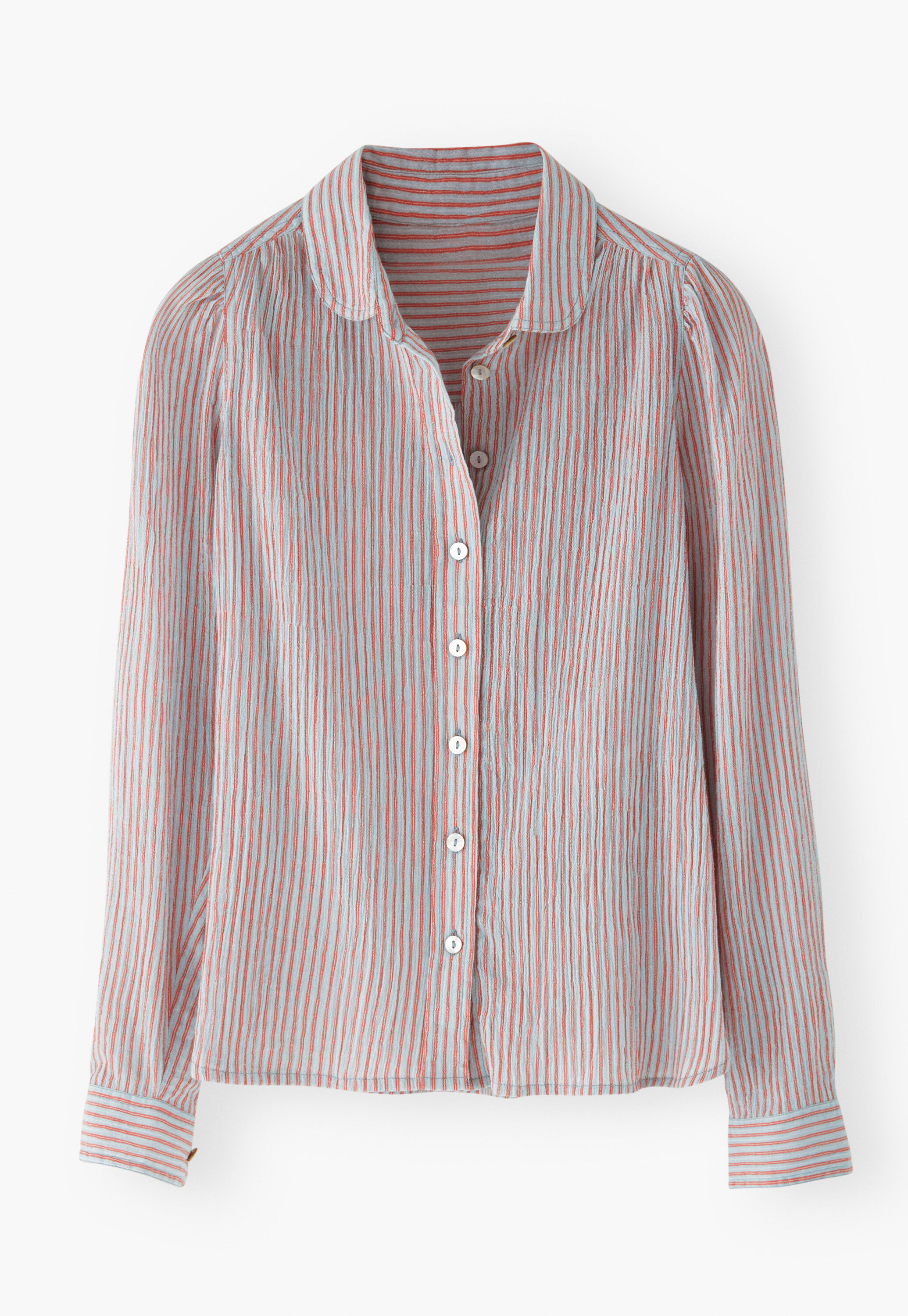 Gestreifte Crinkle-Bluse