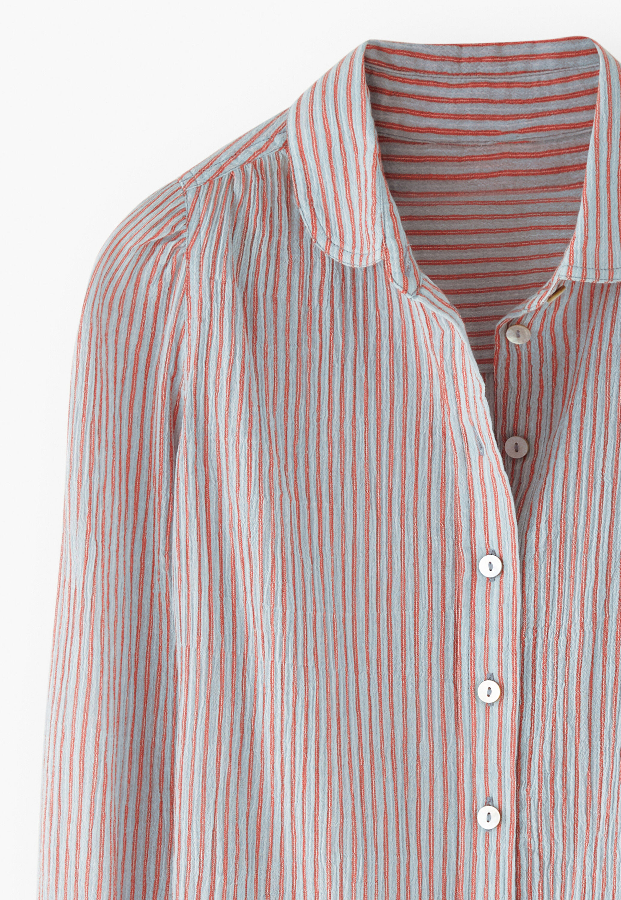 Gestreifte Crinkle-Bluse