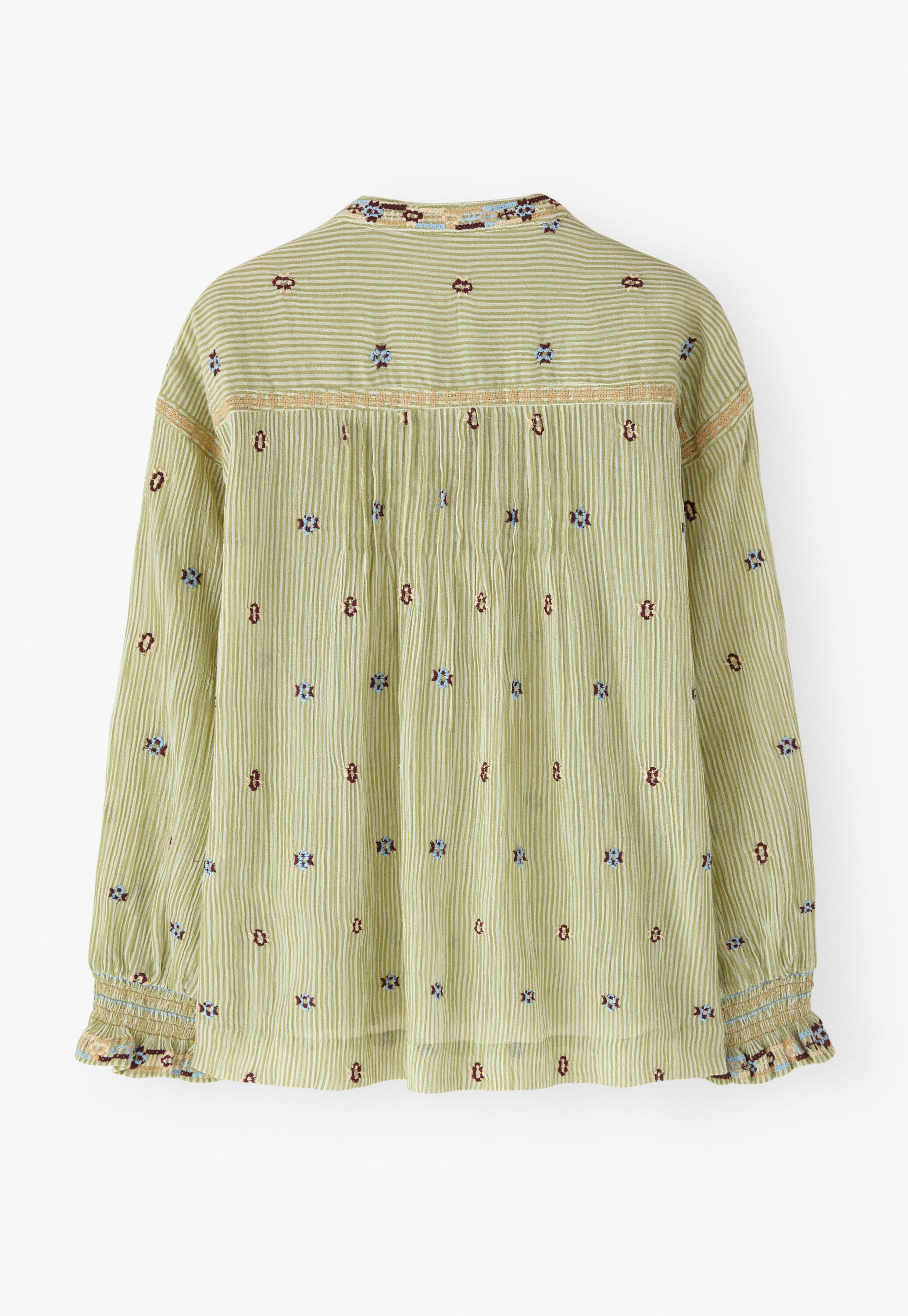 Bestickte Crinkle-Bluse