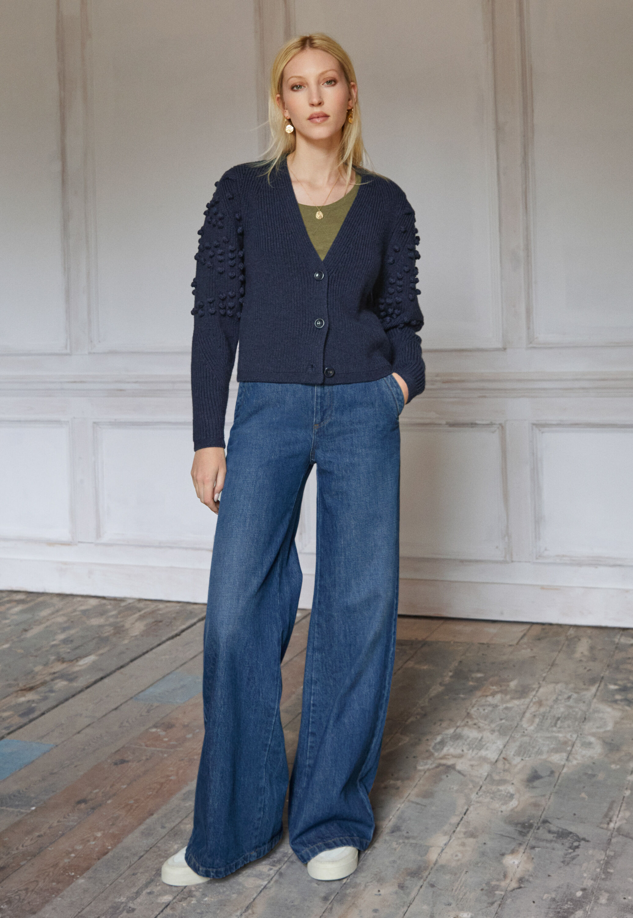 Lange Jeans mit weitem Bein