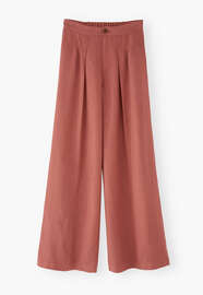 Hose mit Falten, Terrakotta, webstill