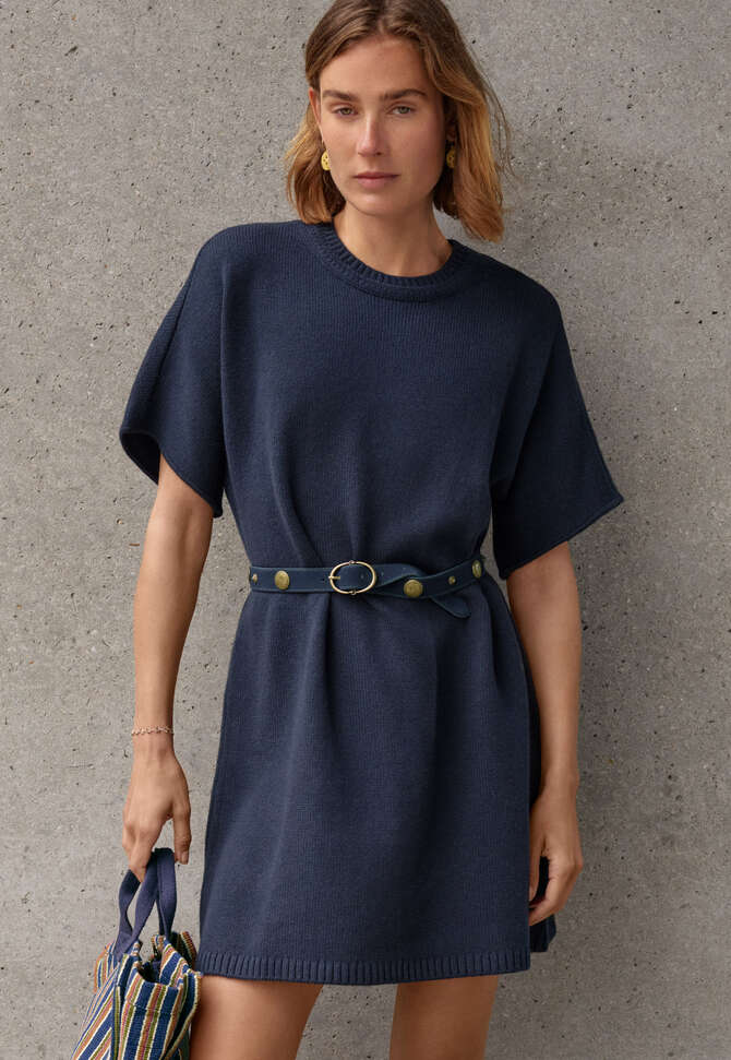 G&uuml;rtel mit Schmucknieten, Marine, completeTheLook