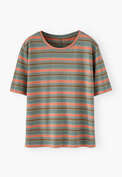 Gestreiftes T-Shirt, Ozean/Koralle, webstill