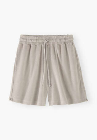 Shorts aus Frottee, Stein, webstill