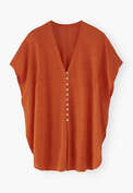 Kaftan-Cardigan mit Biesen, Flammendes Orange, webstill