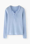 Pullover mit Bindeband, Blasses Chambray, webstill