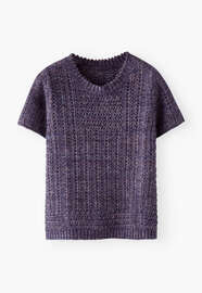 Strickoberteil, Tiefes Indigo, webstill