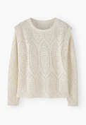 Broderie-Top, Ecru, webstill