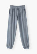 Strick-Jogginghose, Rauchiges Denimblau, webstill